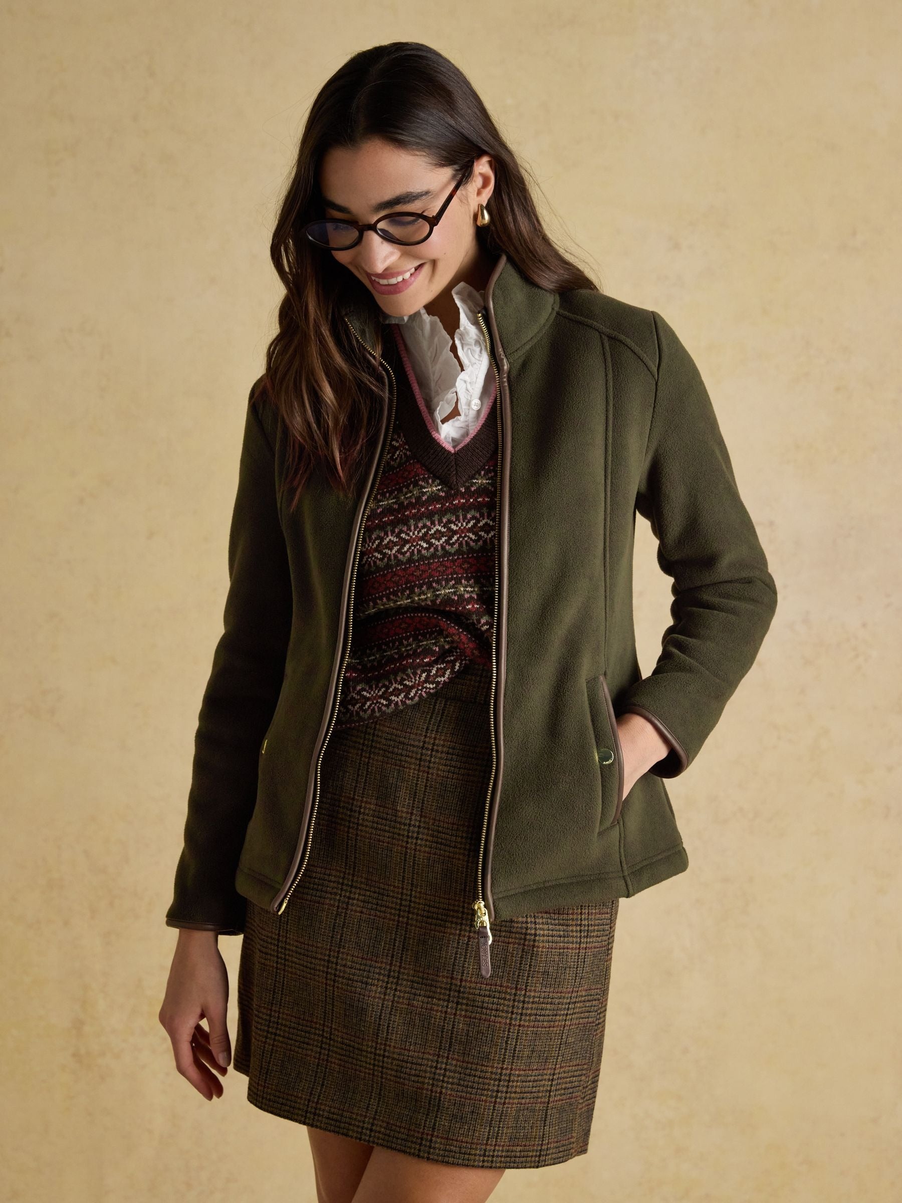 Heritage Green Regular Zip Through Fleece