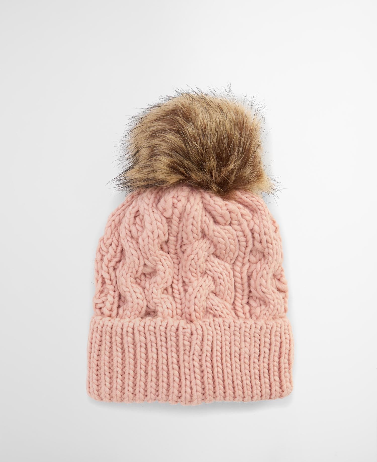 Penshaw Cable-Knit Beanie - Pink Blush