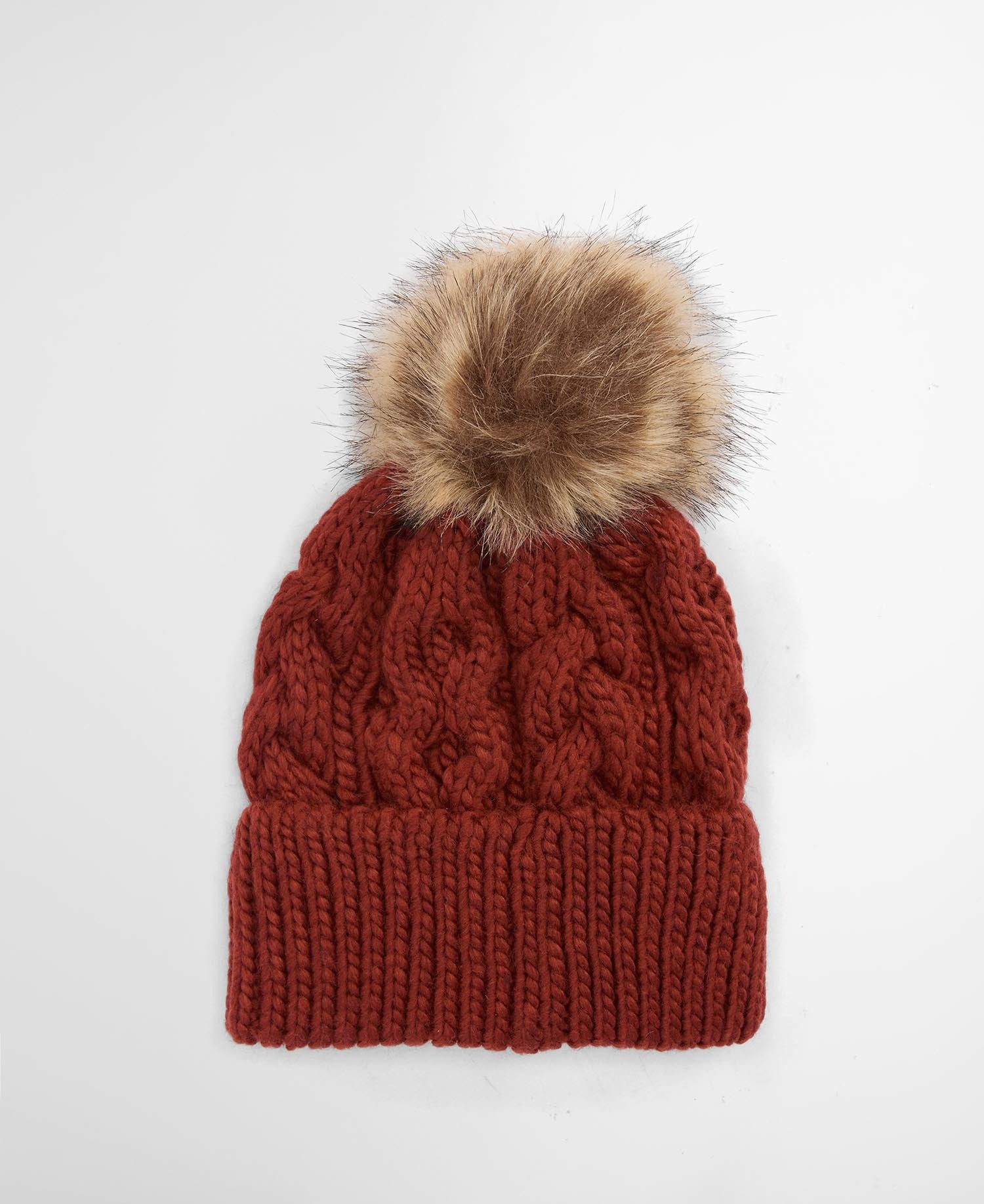 Penshaw Cable-Knit Beanie - Burnt Henna
