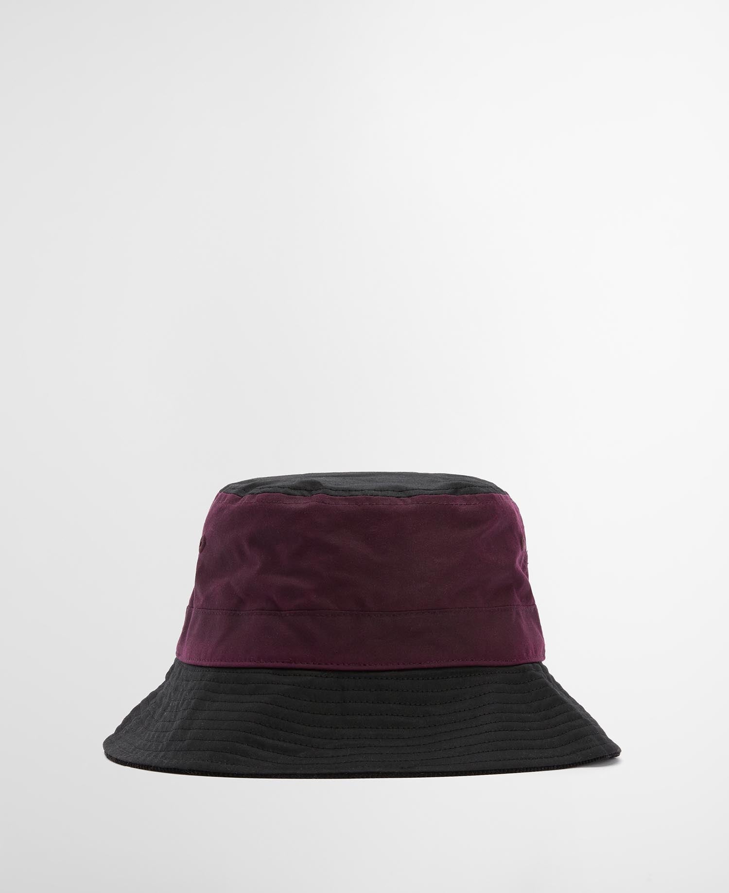 Brackley Waxed Bucket Hat - Merlot/Black