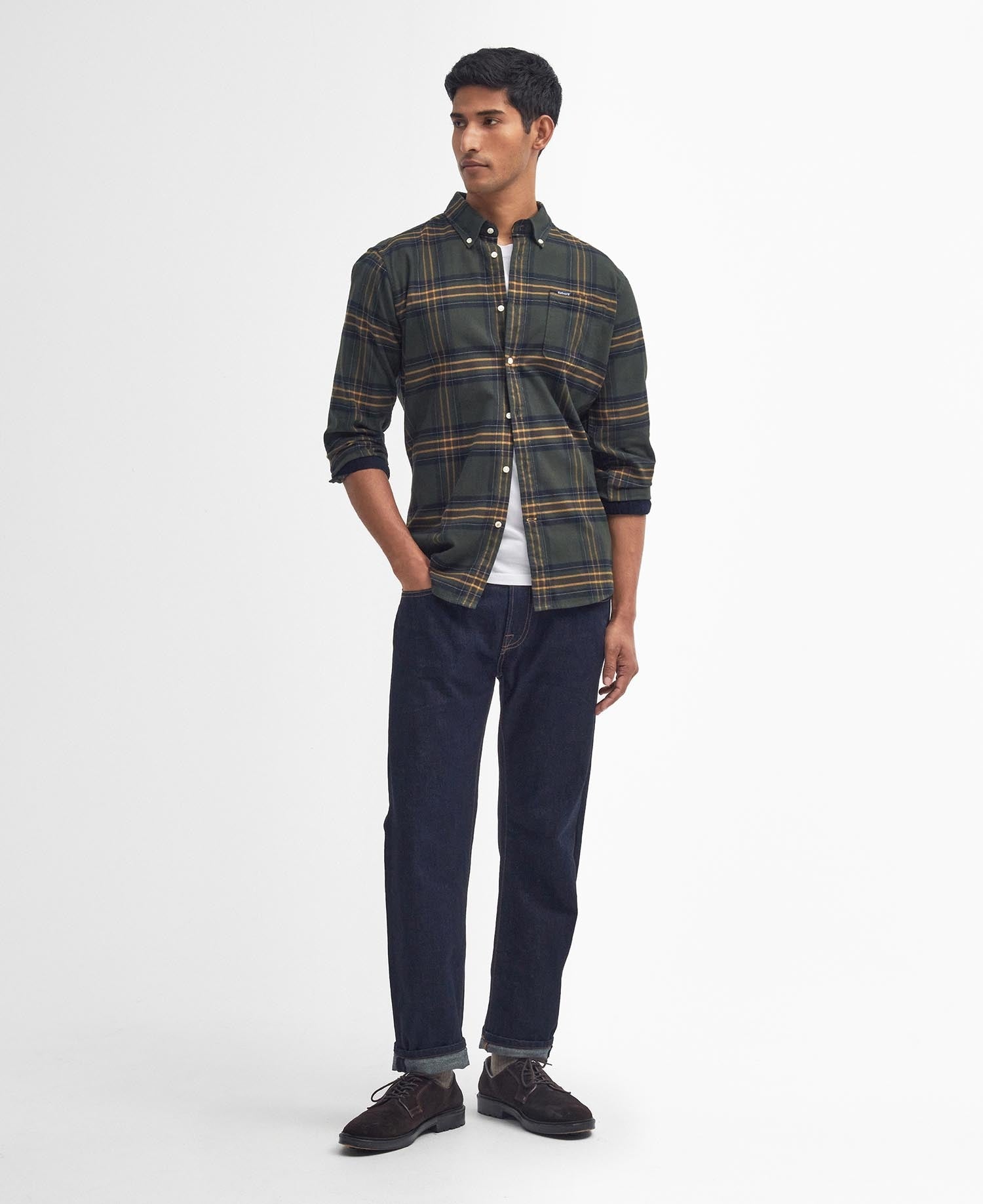Portdown Tailored Long-Sleeved Shirt - Olive