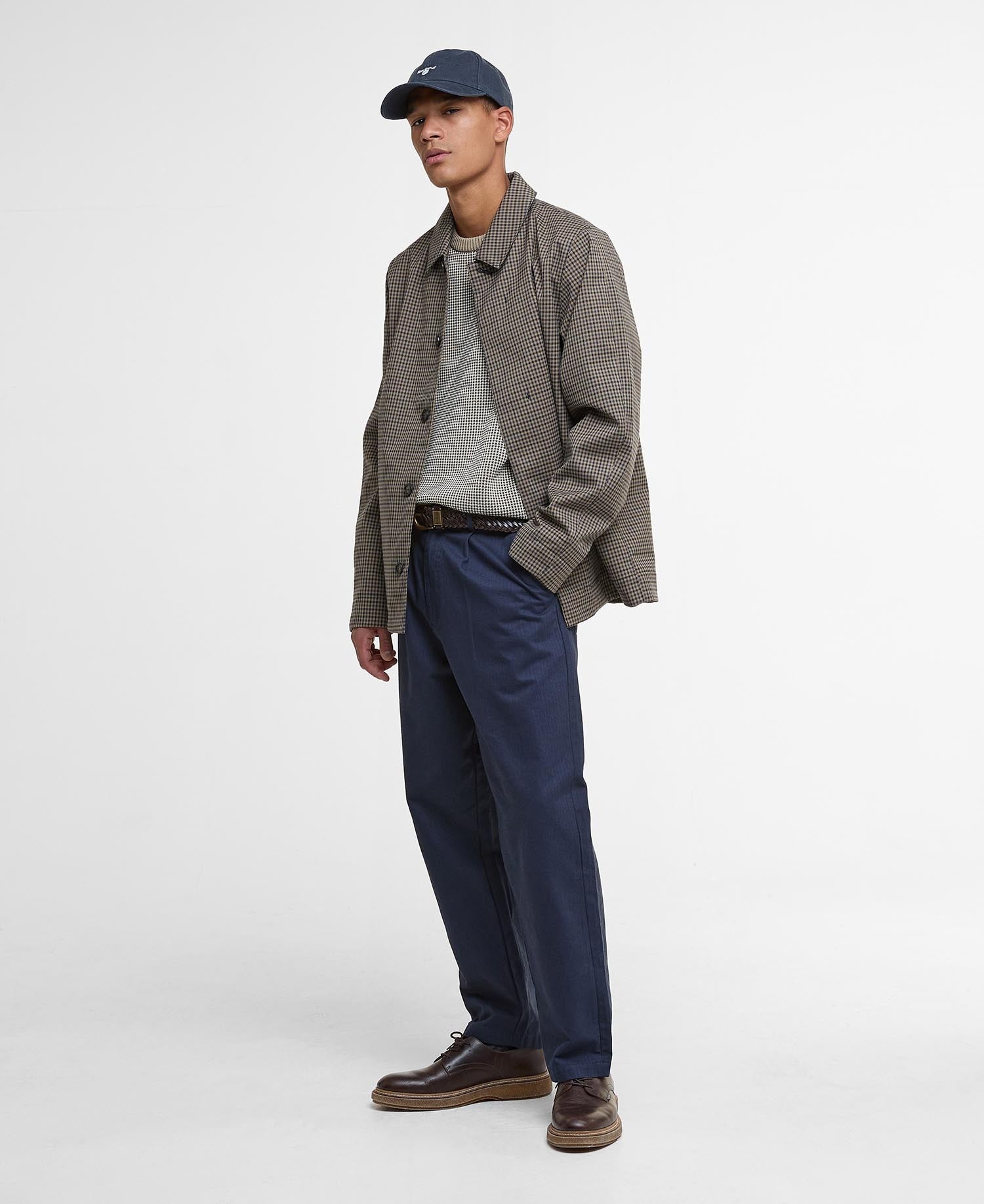 Short Lorden Showerproof Jacket - Stone/Navy Check