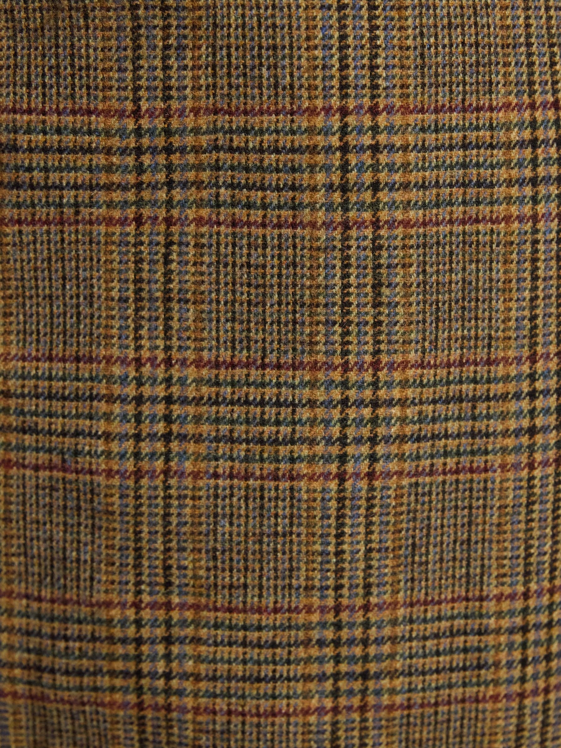 Edwina Brown Check Shift Tweed Wool Blend Sleeve Dress with Round Neck