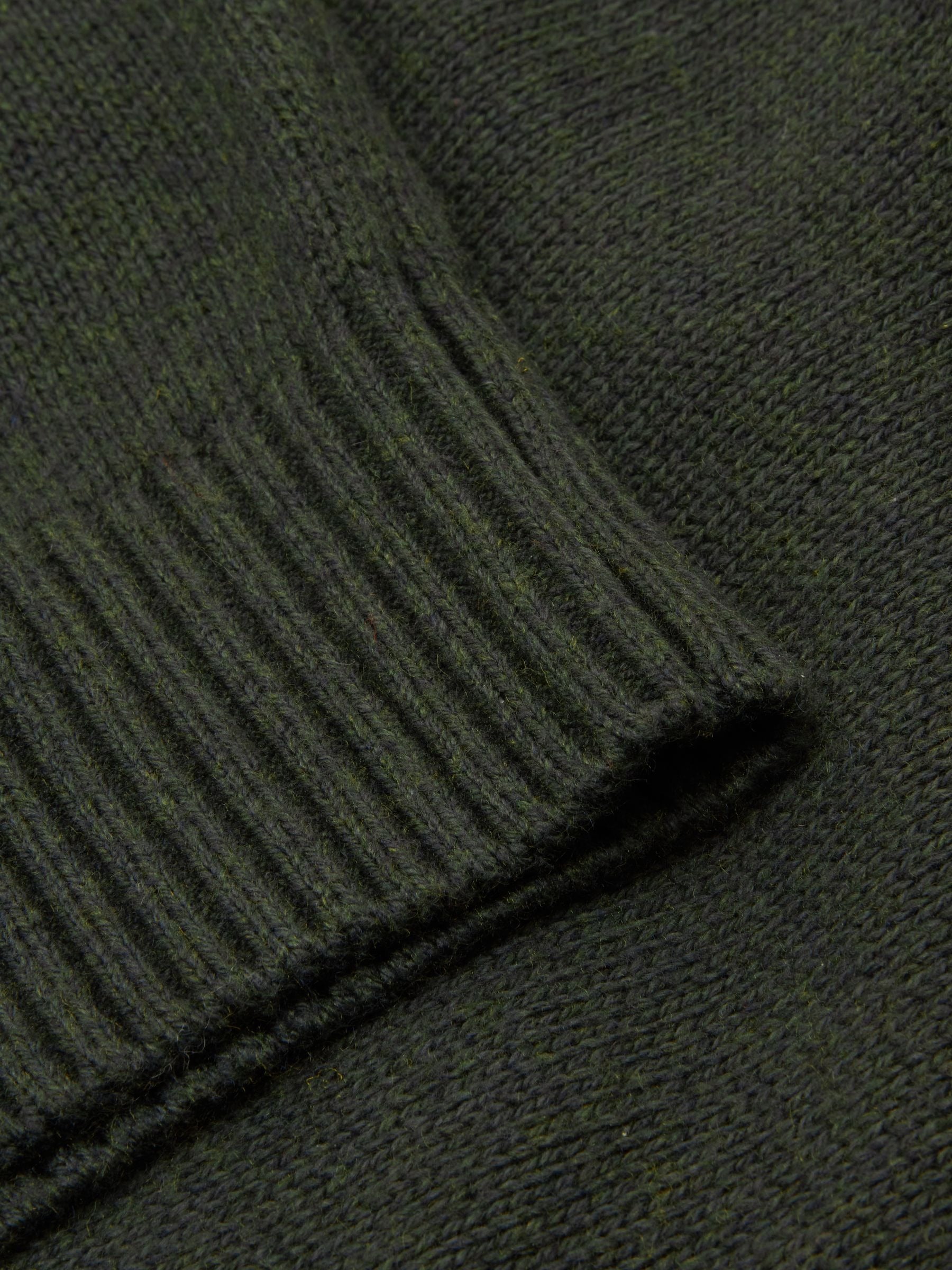 Jonty Green Intarsia Cotton-Rich Crew Neck Jumper