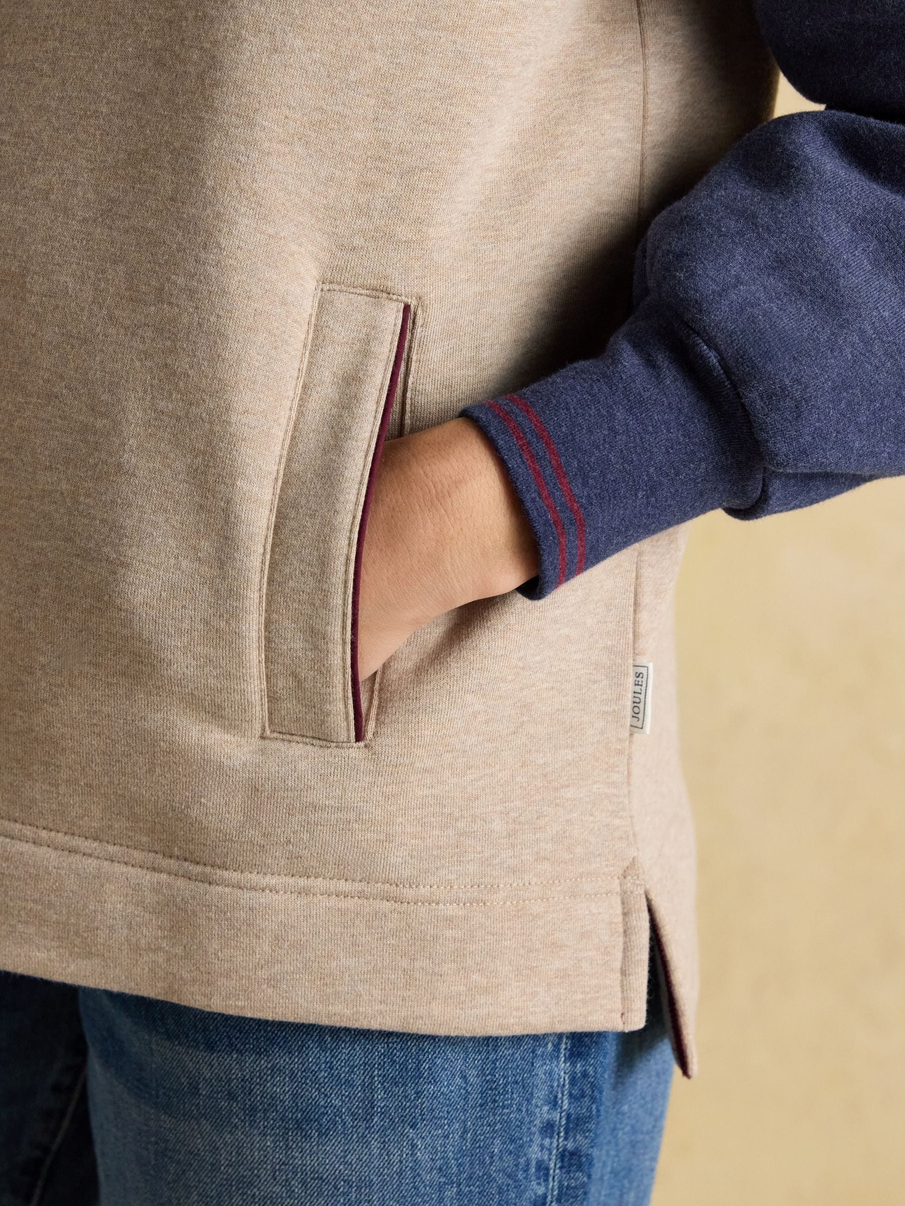 Burnham Hotchpotch Premium Brushed Cotton Funnel Neck Quarter Zip Sweatshirt