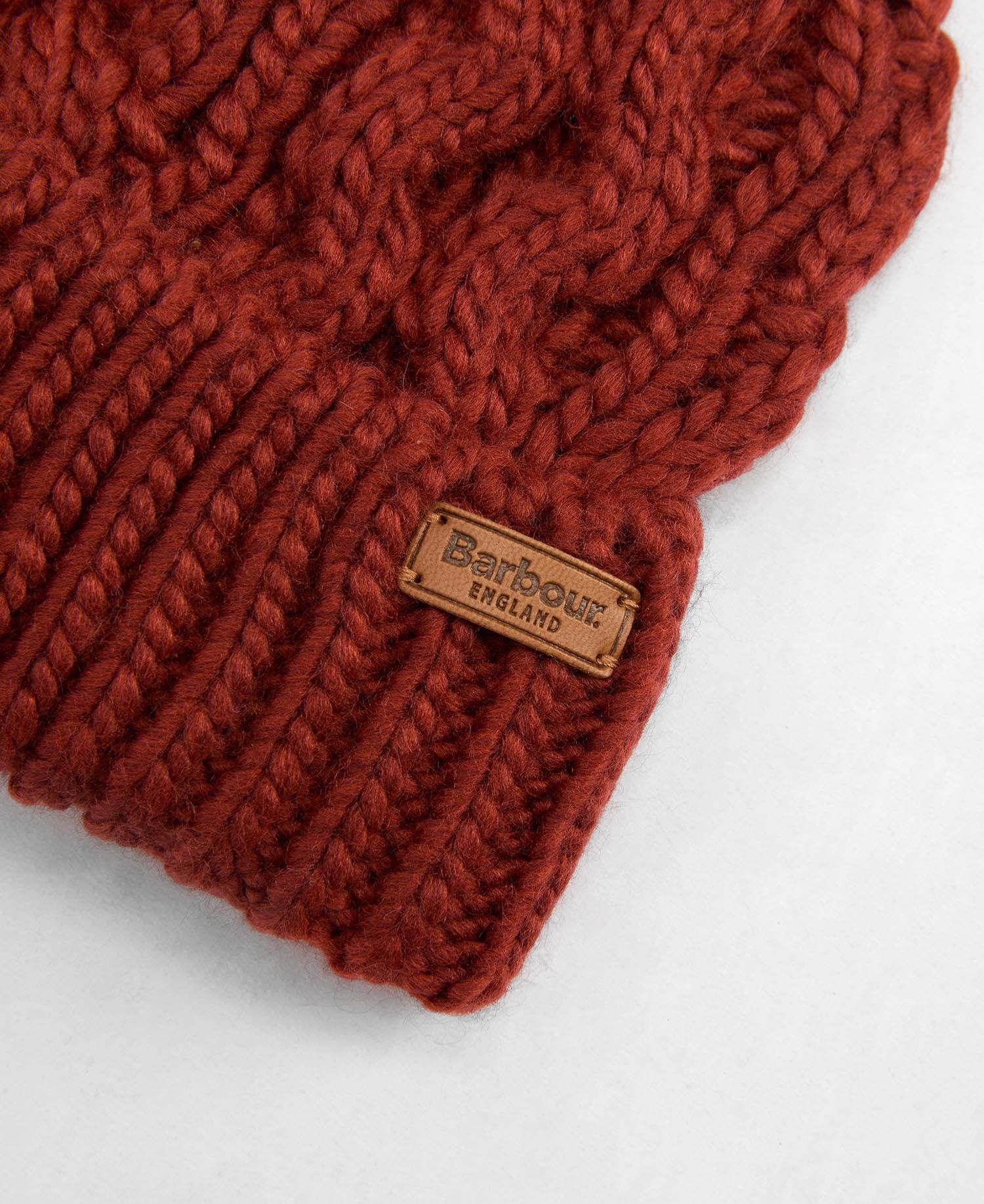 Penshaw Cable-Knit Beanie - Burnt Henna