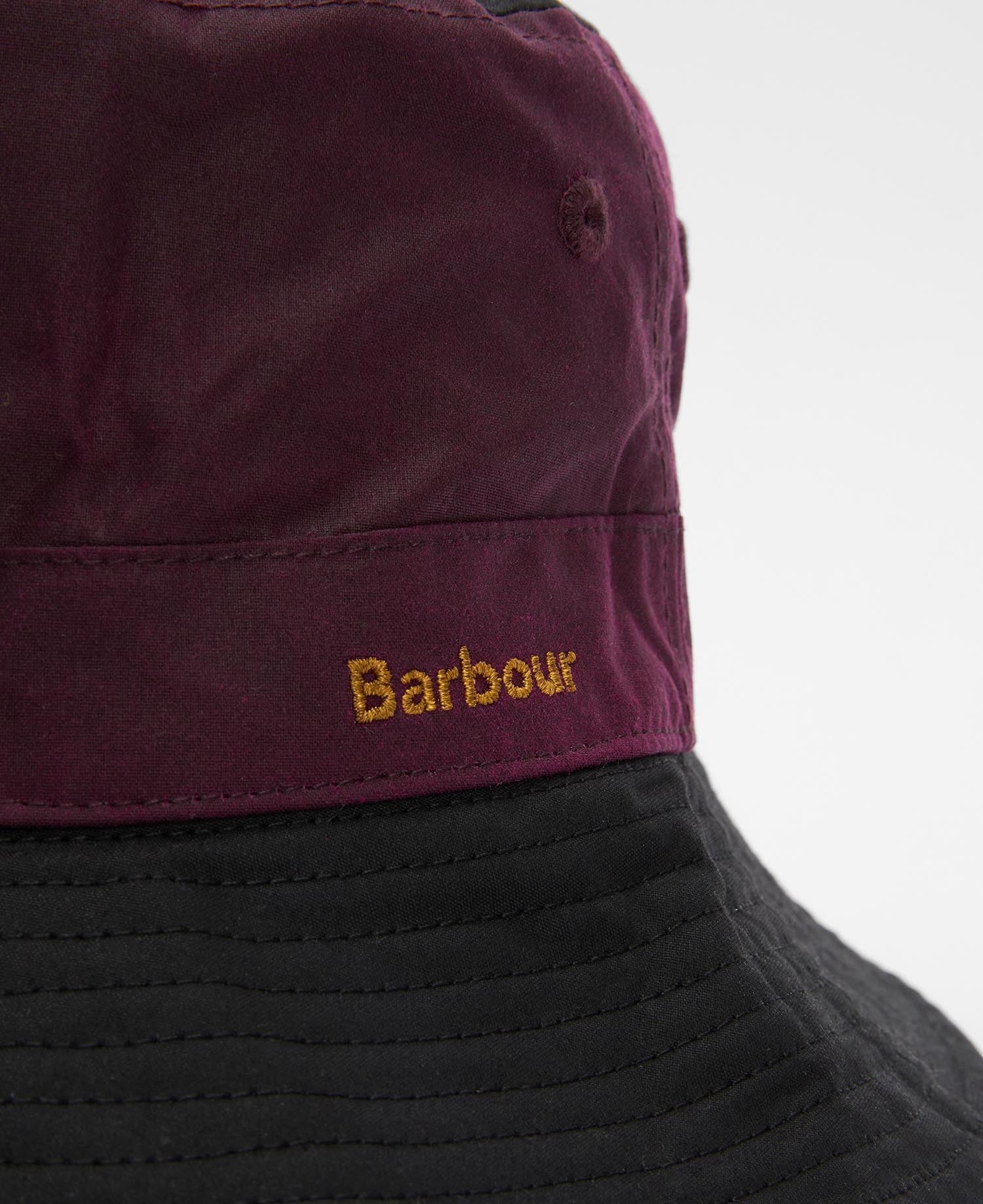 Brackley Waxed Bucket Hat - Merlot/Black