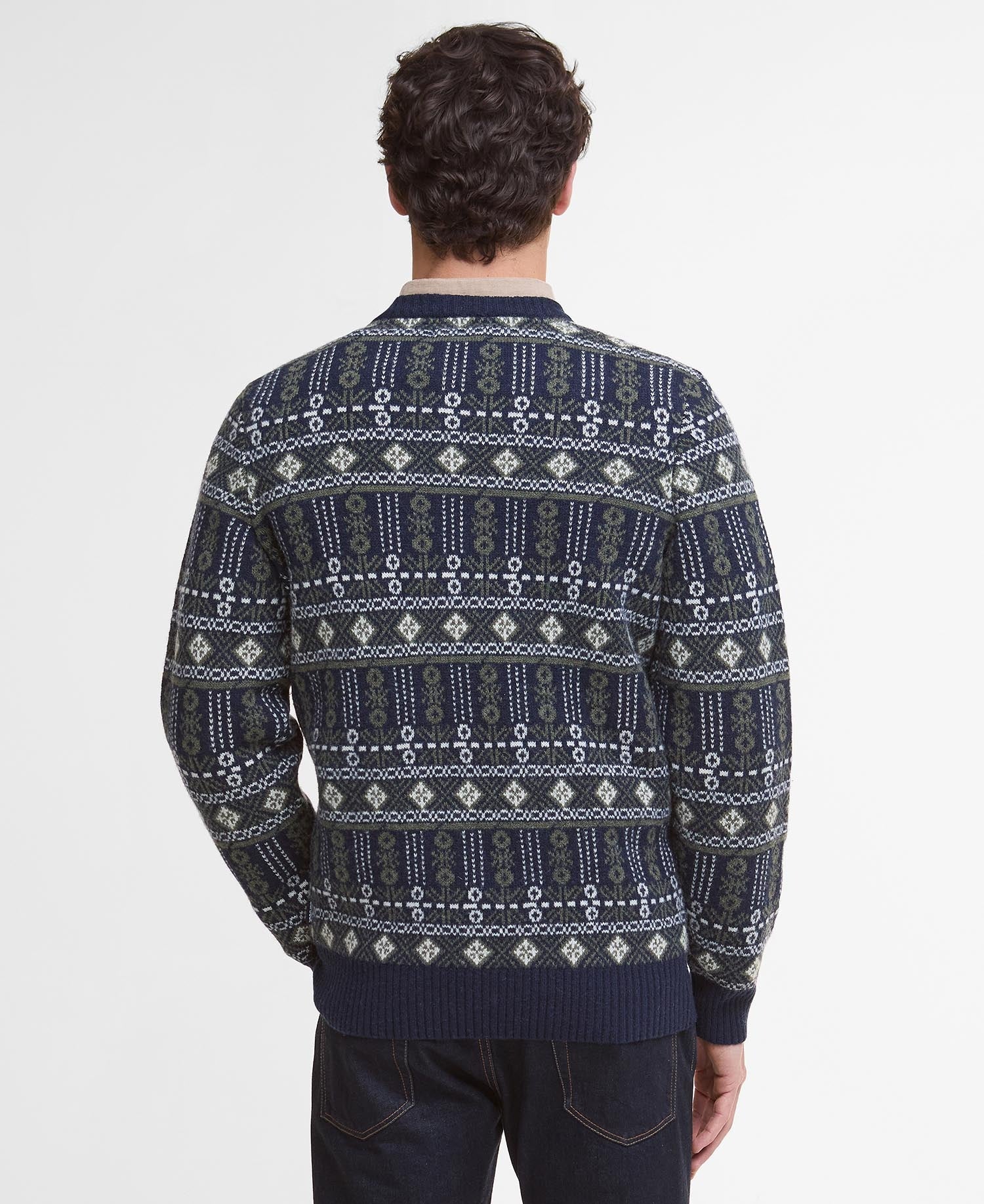 Grangetown Fair Isle Crew Neck Jumper - Inky Blue