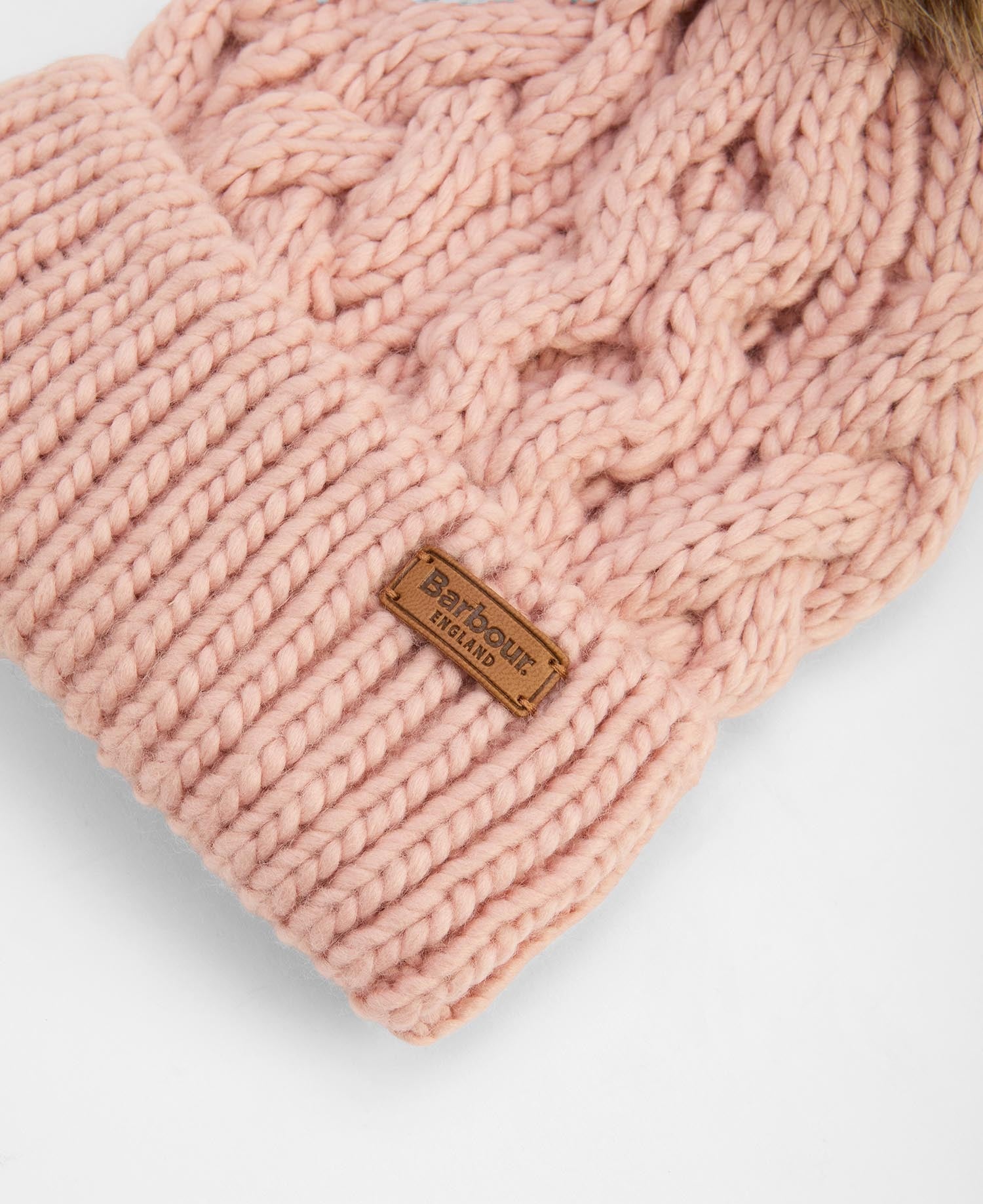 Penshaw Cable-Knit Beanie - Pink Blush