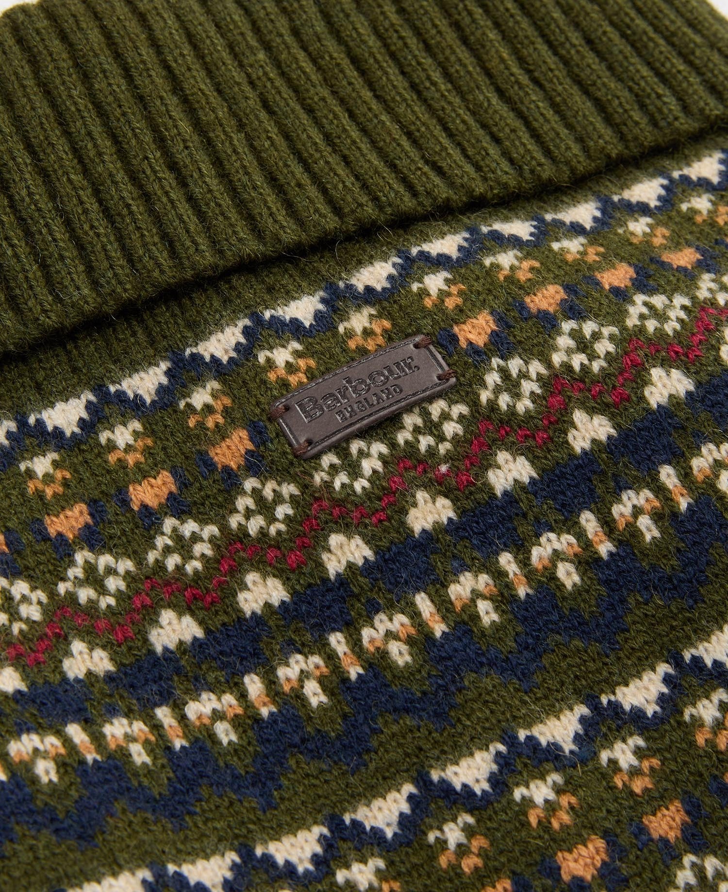 Marlow Fair Isle Dog Jumper - Olive