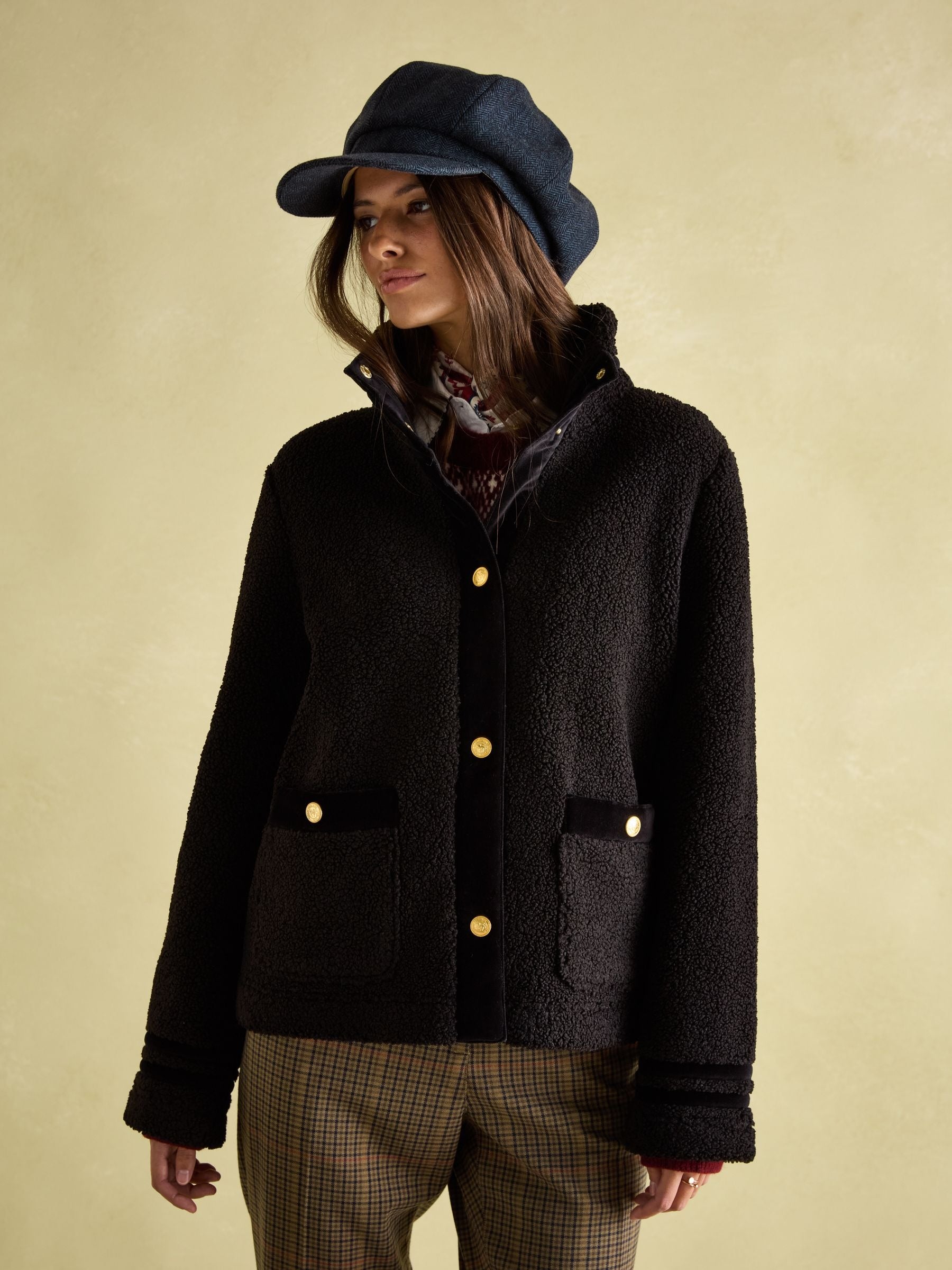 Fleur Black Fleece Jacket