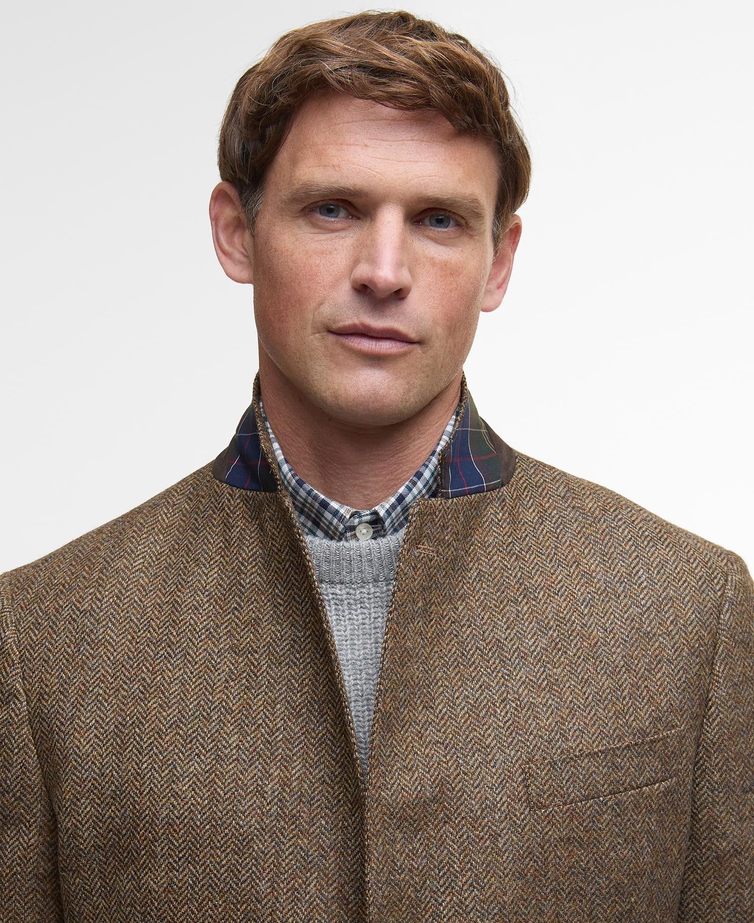 Firth Moons Herringbone Blazer - Brown