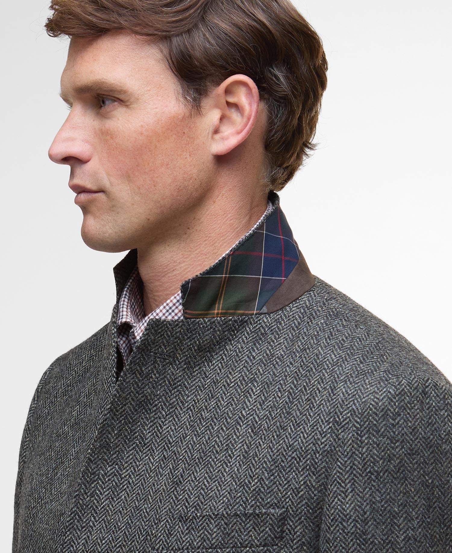 Firth Moons Herringbone Blazer - Grey