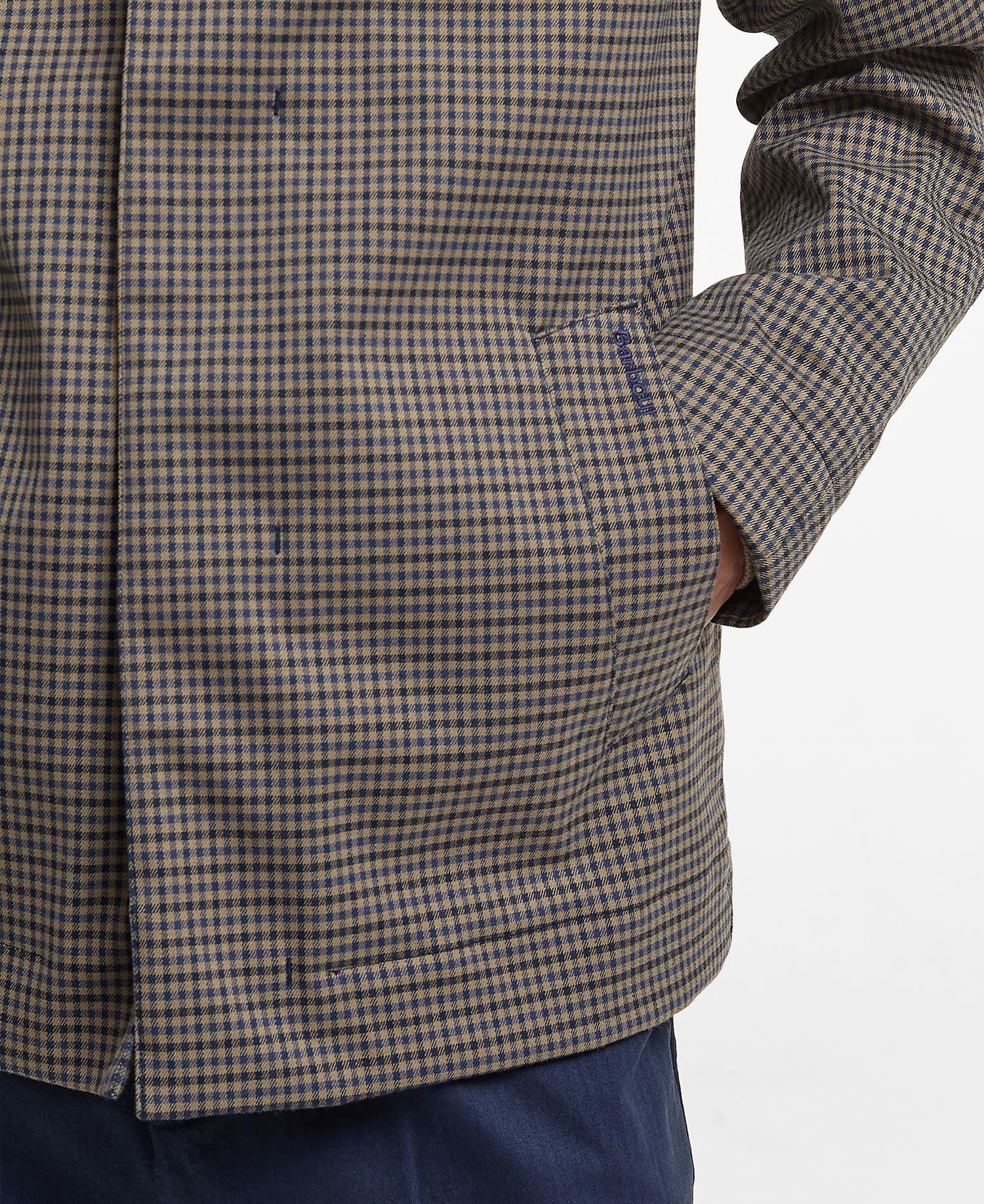 Short Lorden Showerproof Jacket - Stone/Navy Check