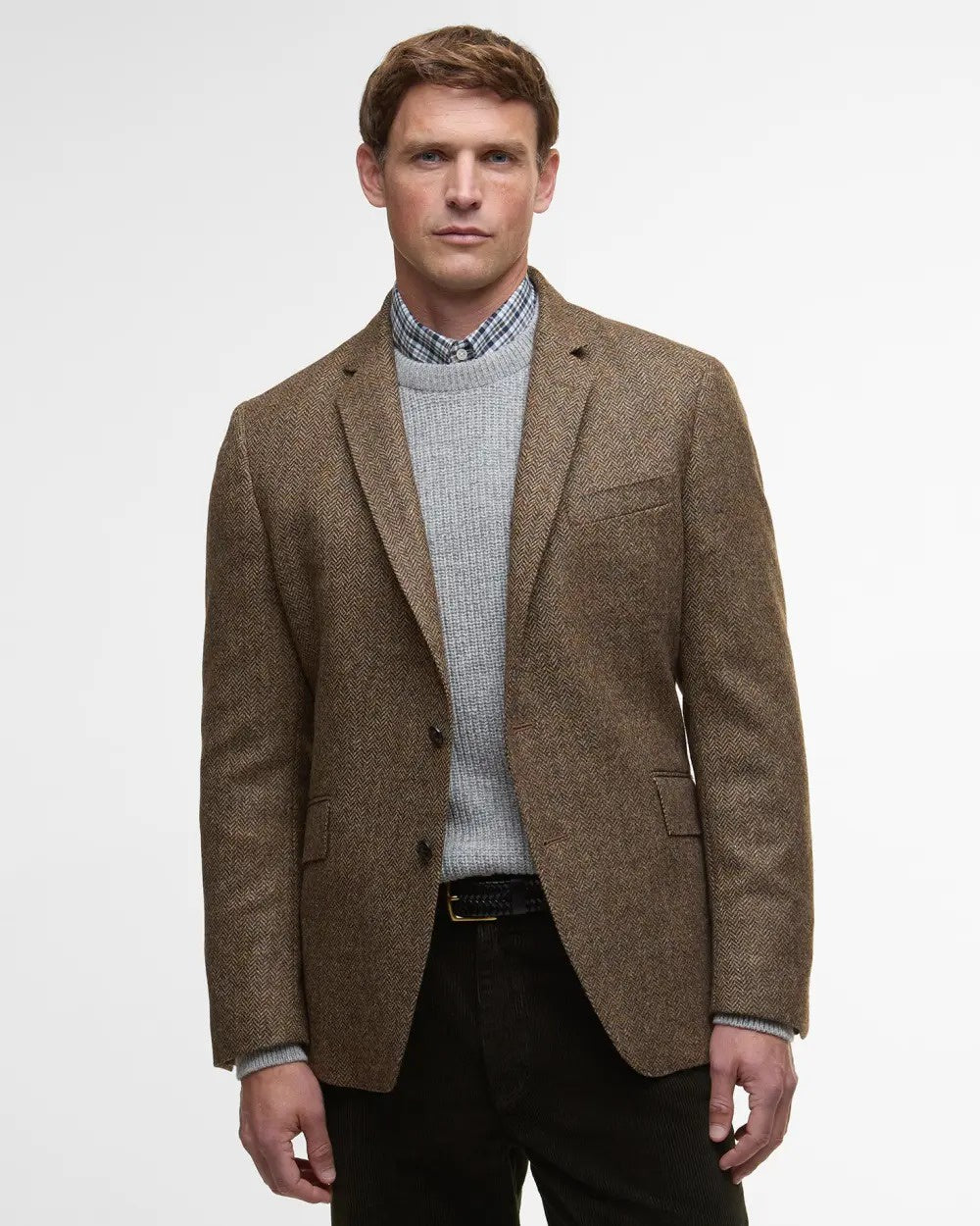 Firth Moons Herringbone Blazer - Brown