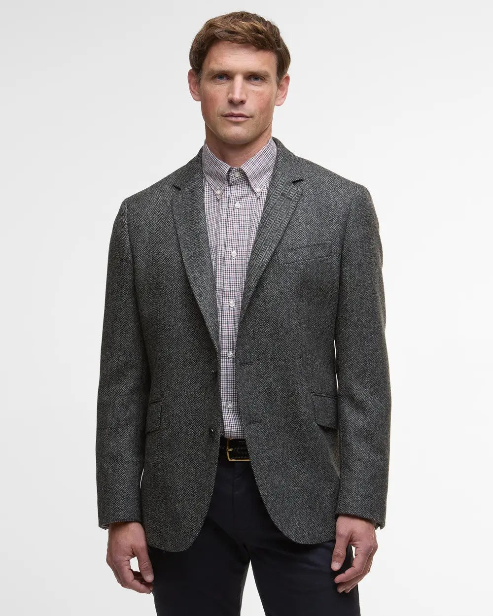 Firth Moons Herringbone Blazer - Grey