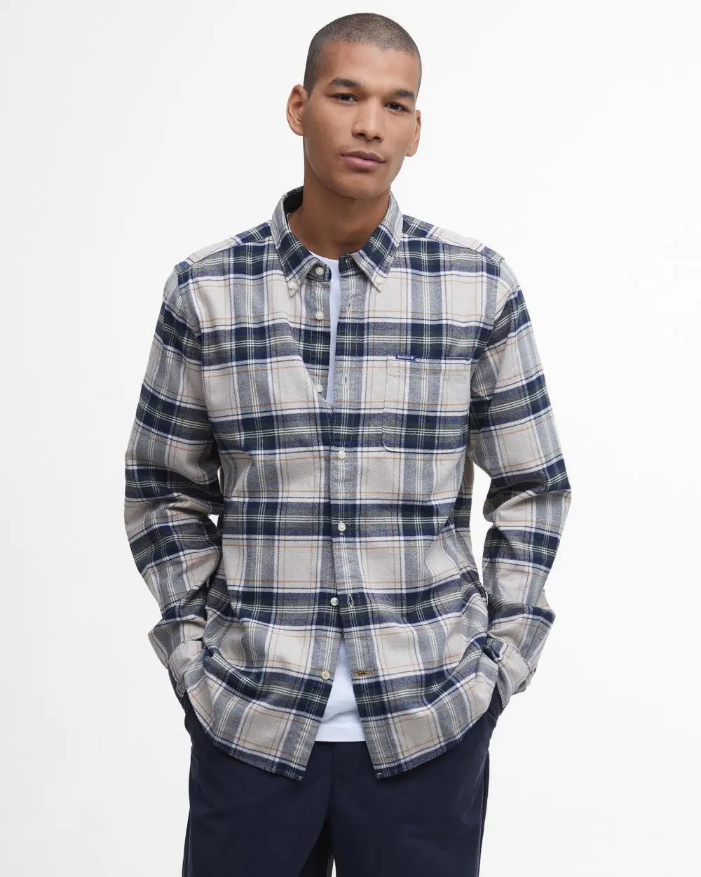 Betsom Tailored Long-Sleeved Shirt - Stone Marl
