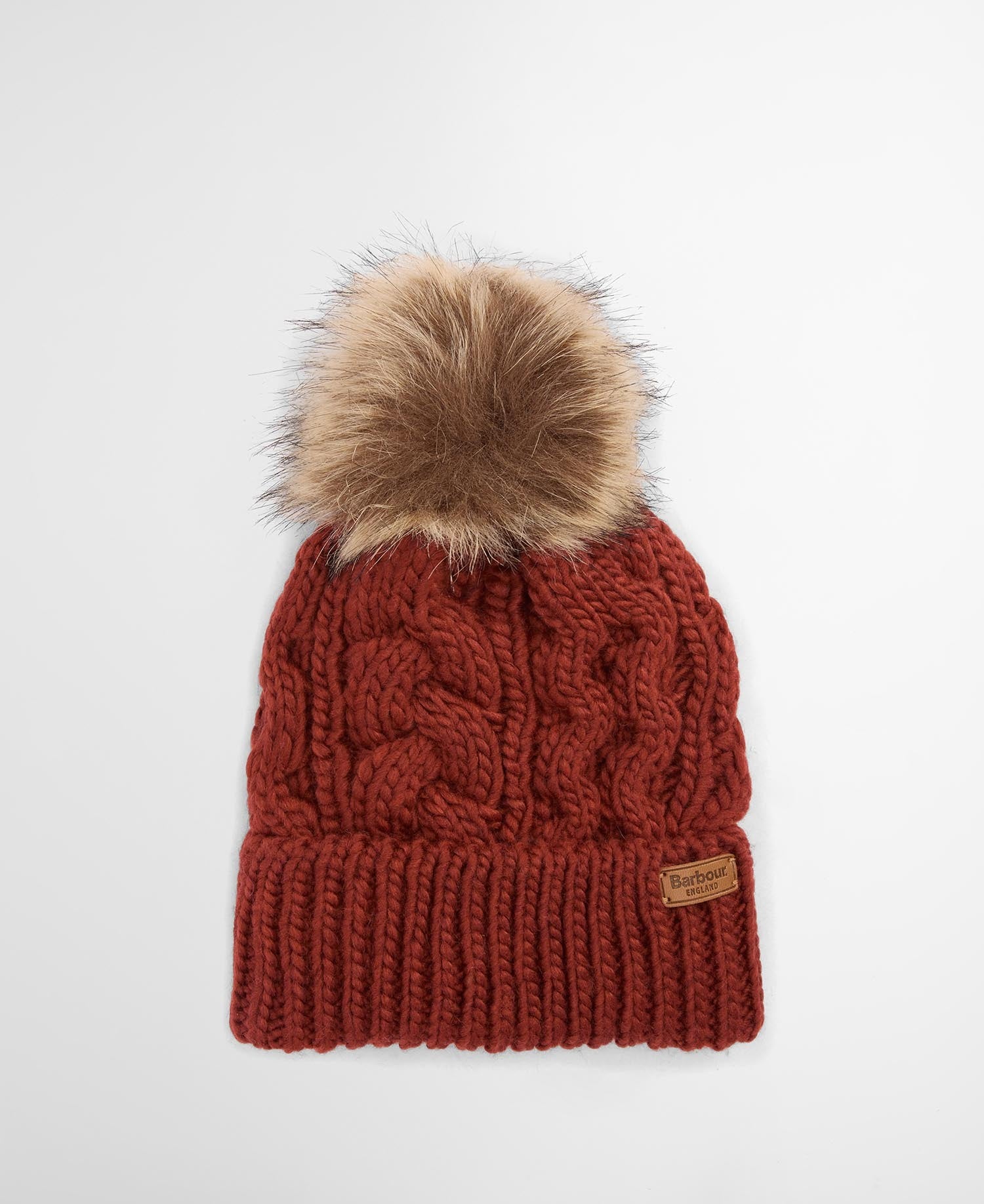 Penshaw Cable-Knit Beanie - Burnt Henna