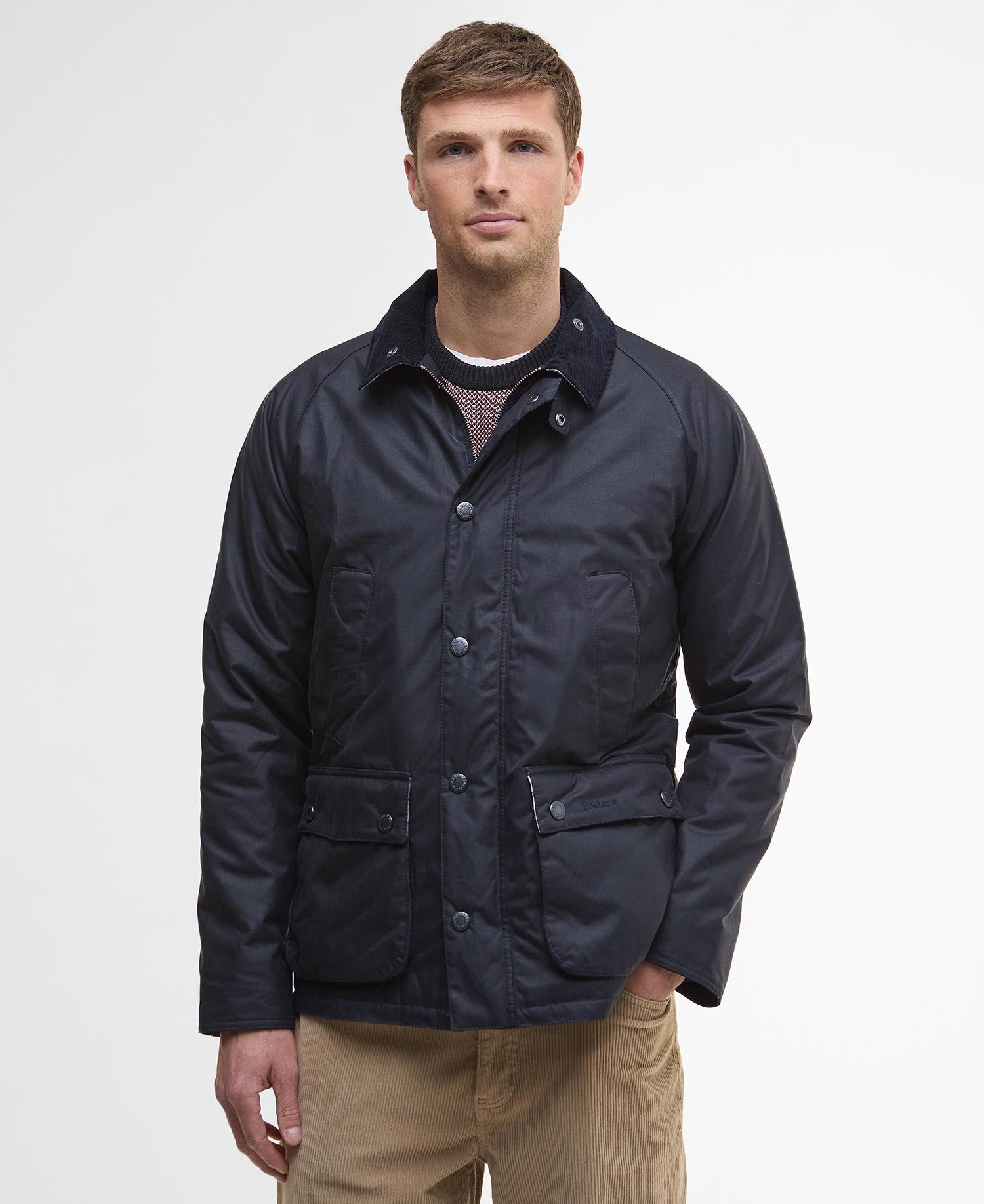 Ambleside Waxed Jacket - Navy/Tartan