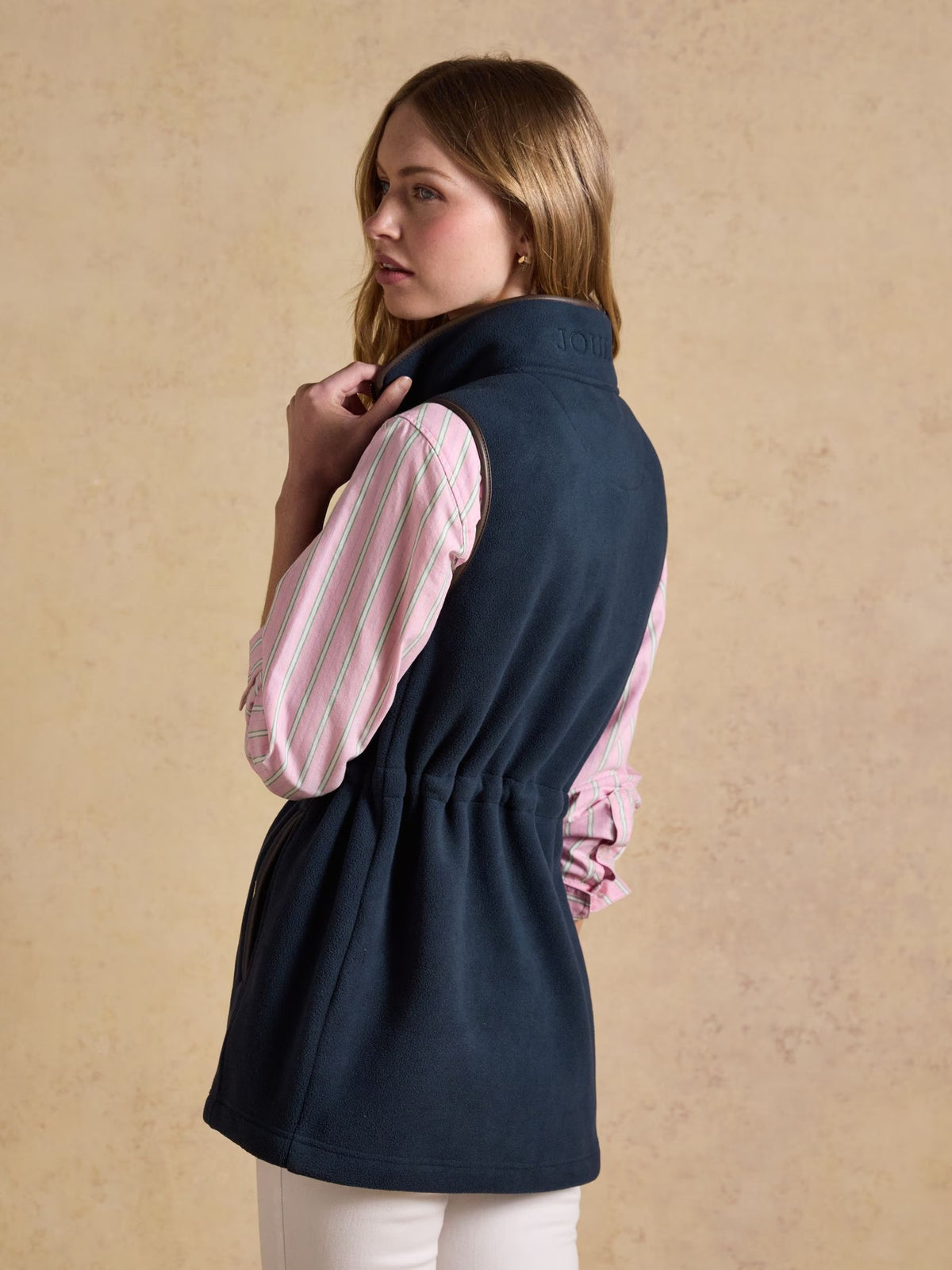 Heritage Navy Blue Longline Polar Fleece Gilet