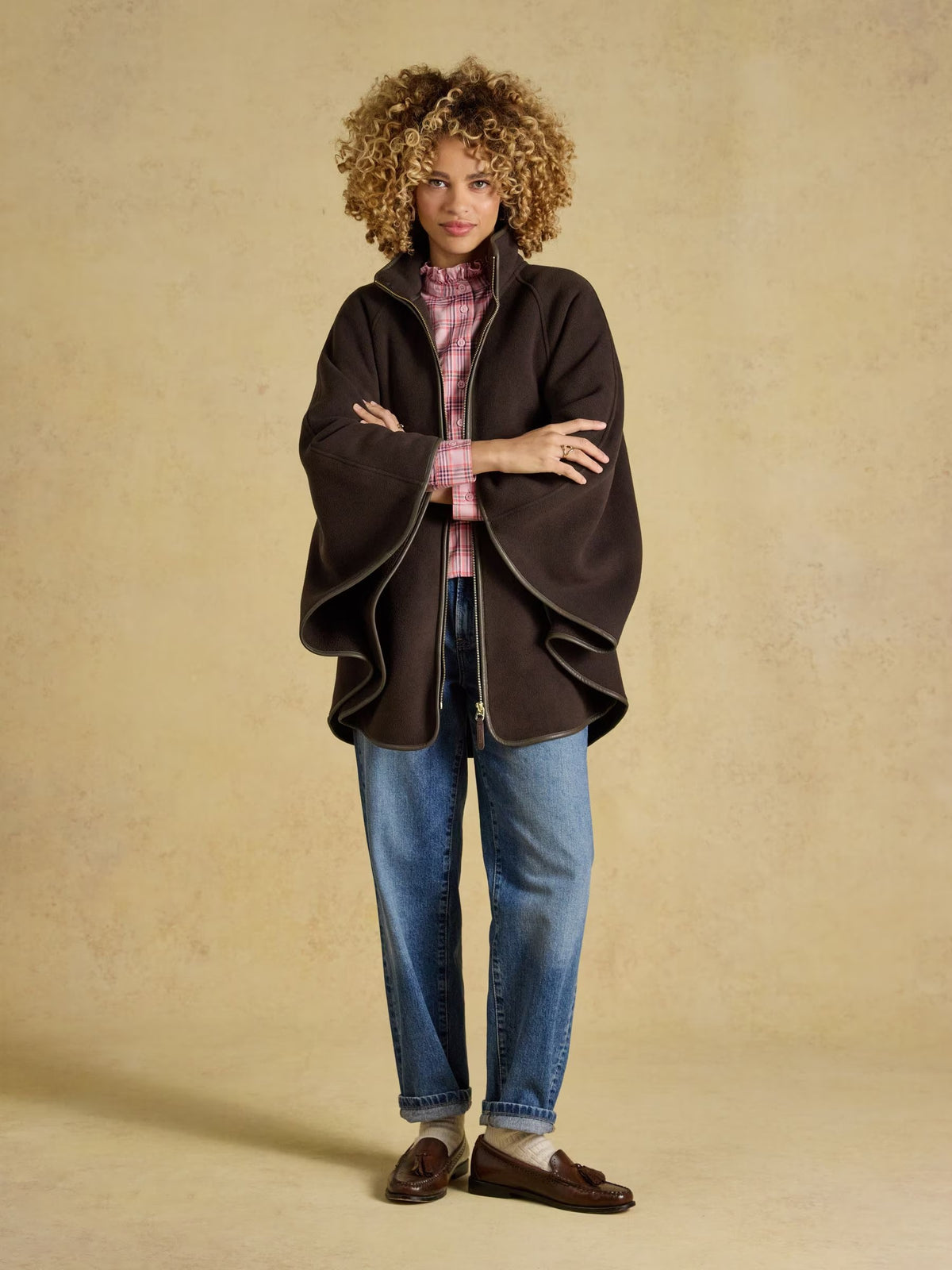 Heritage Chocolate Brown Longline Polar Fleece Cape