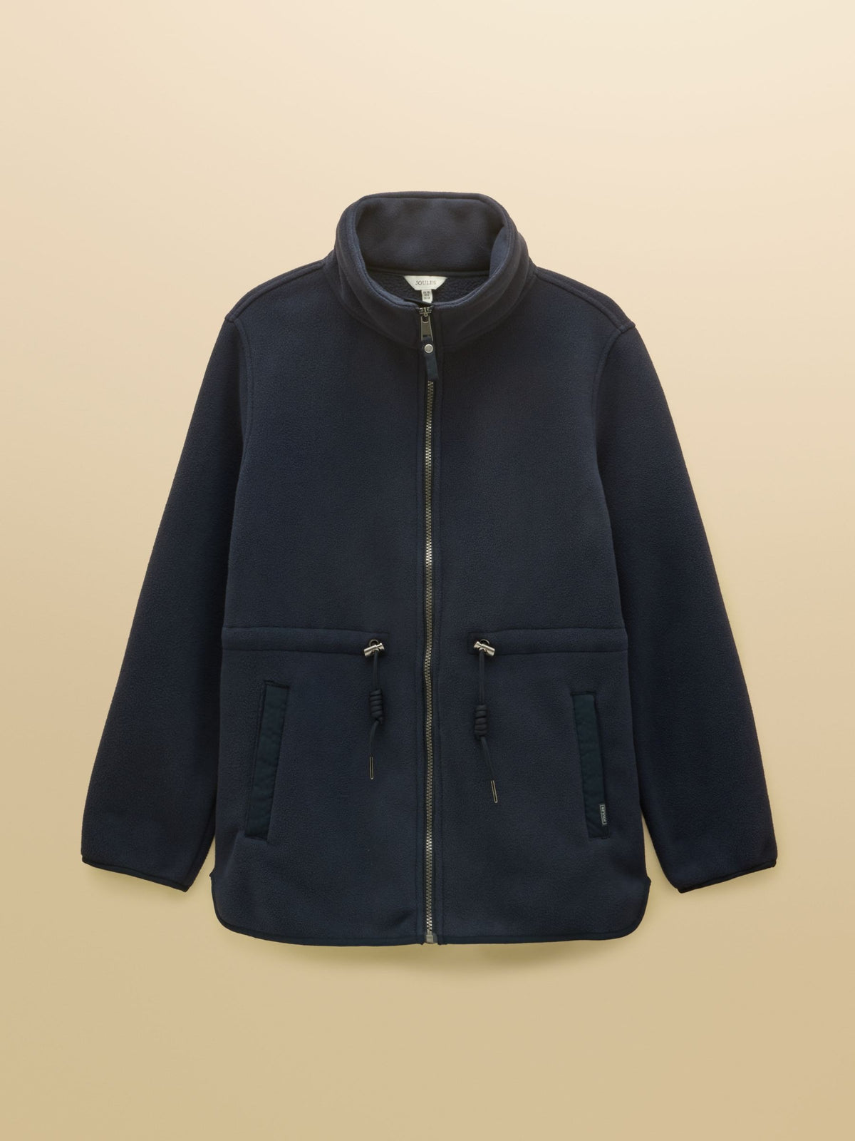 Longline Fleece Navy Funnel Neck Full Zip Fleece Jacket