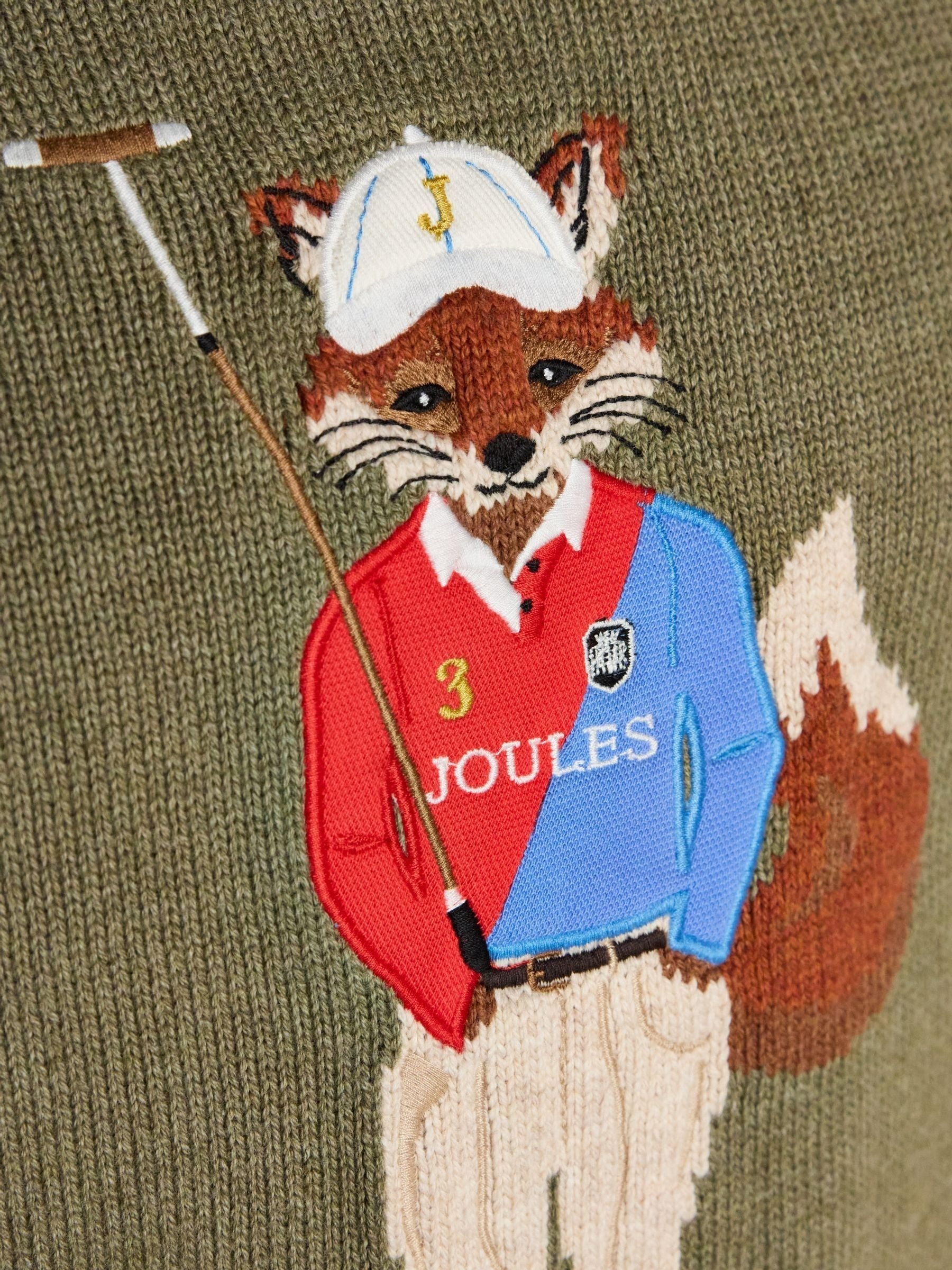 Jonty Fox Khaki Green Crew Neck Knitted Jumper