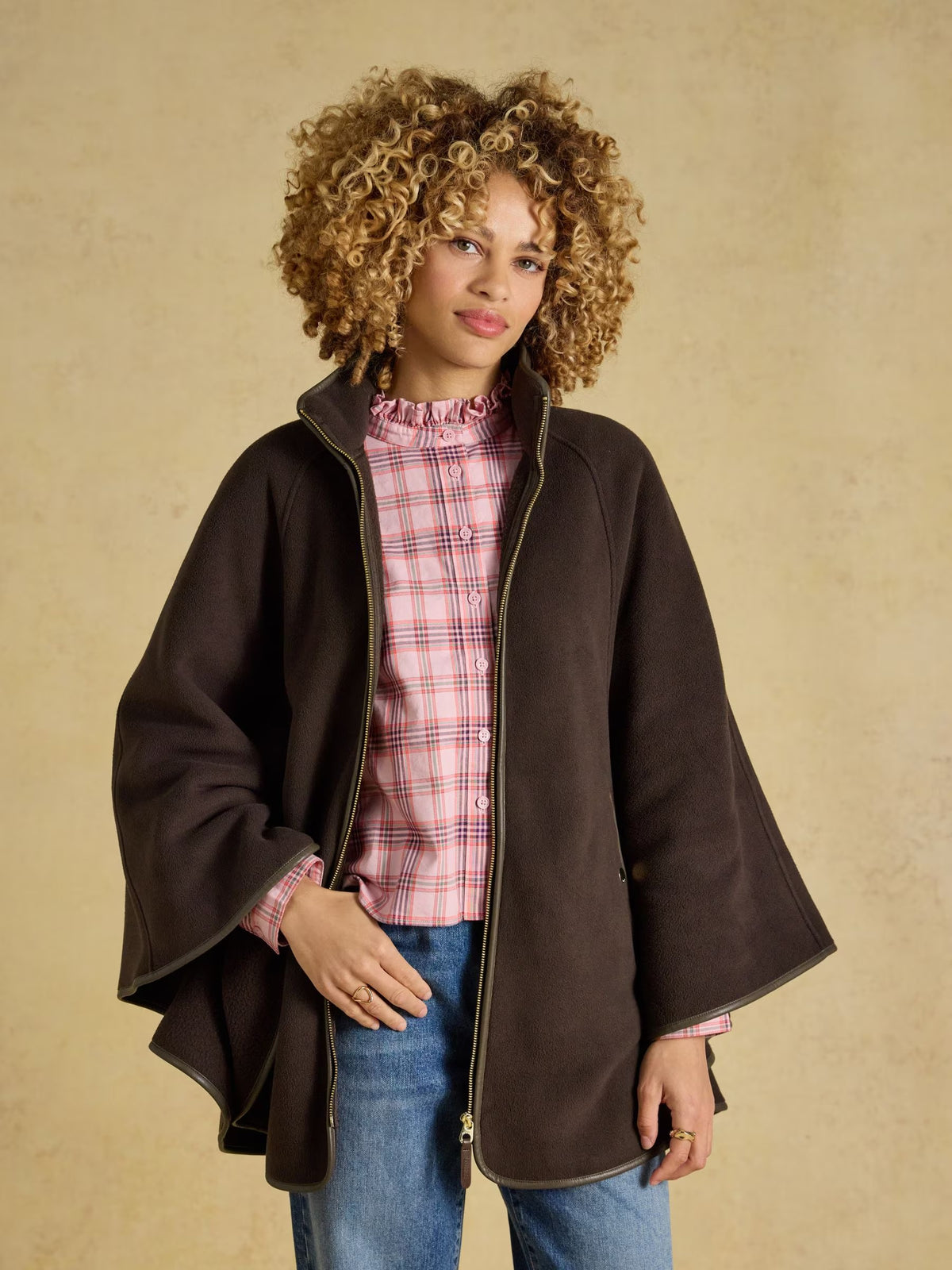 Heritage Chocolate Brown Longline Polar Fleece Cape
