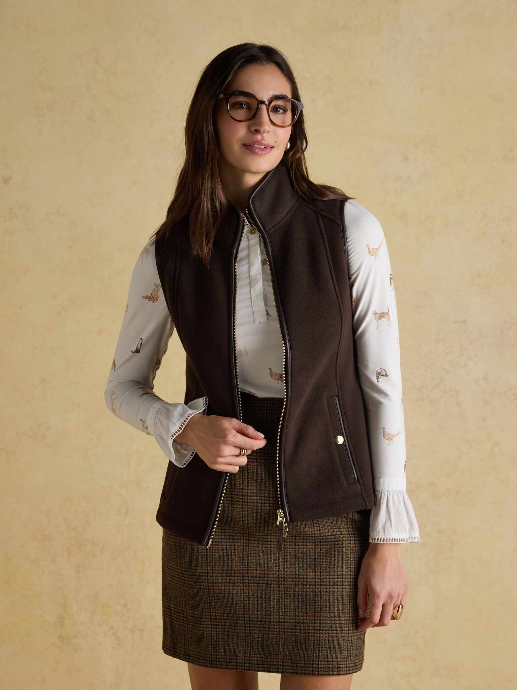 Heritage Brown Regular Fleece Gilet