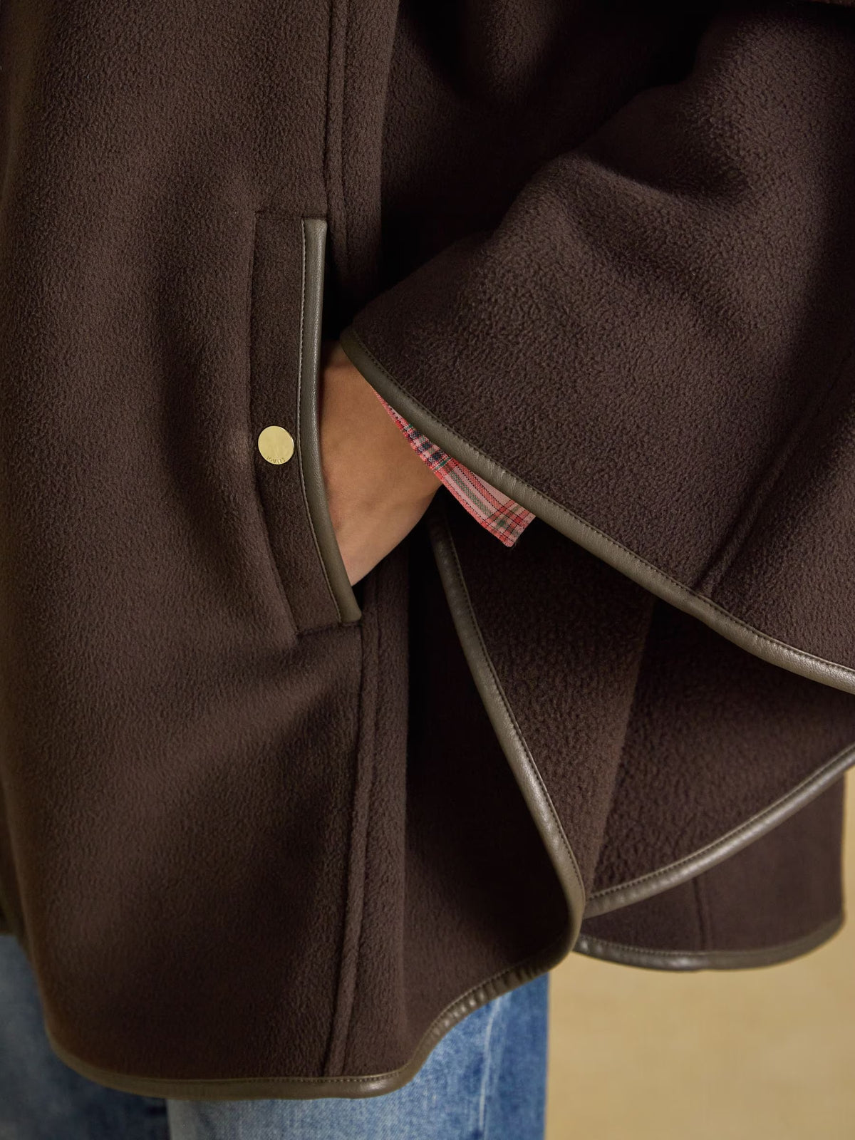 Heritage Chocolate Brown Longline Polar Fleece Cape