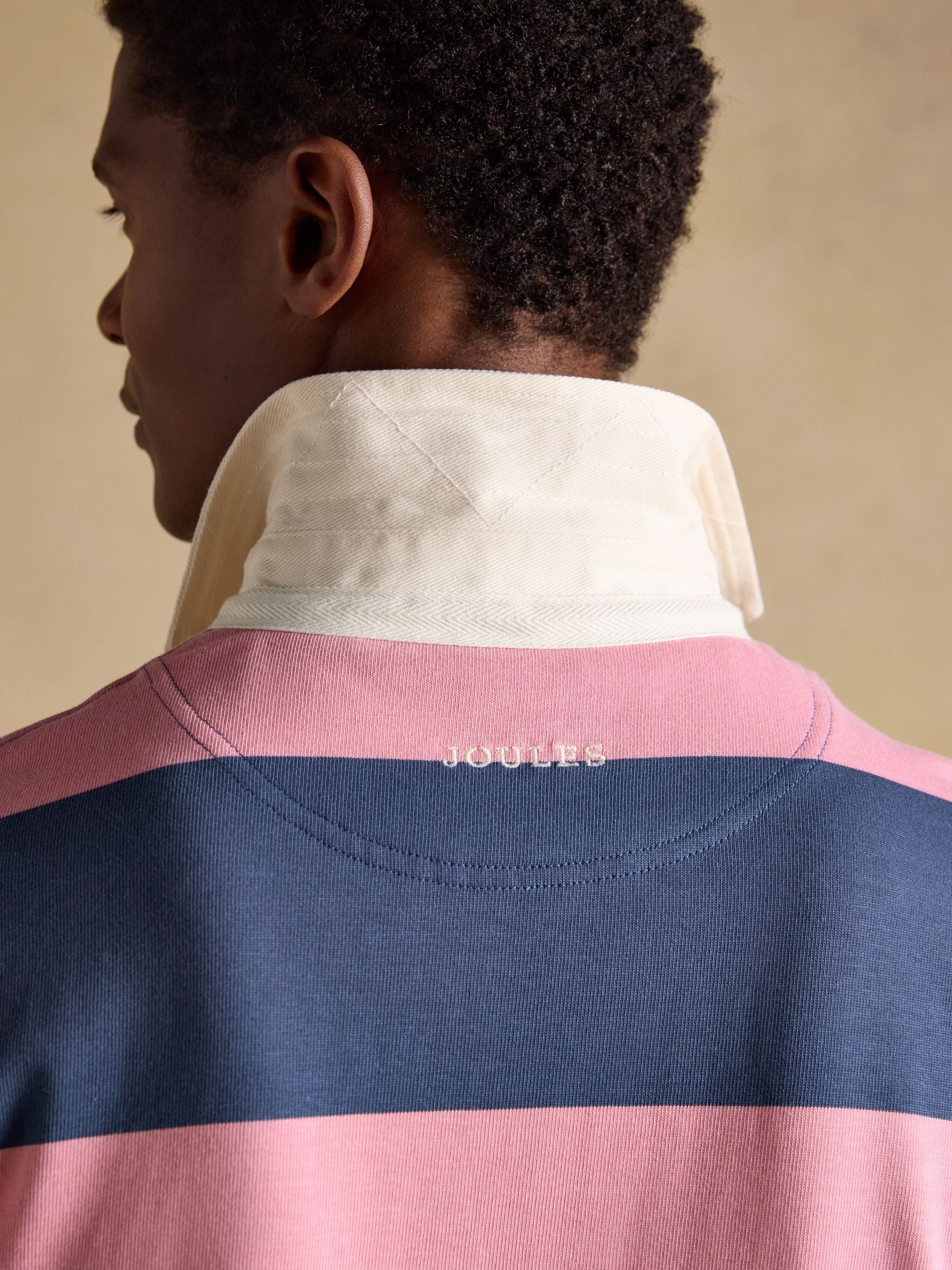 Pink/Blue Striped Long Sleeve Rugby Shirt