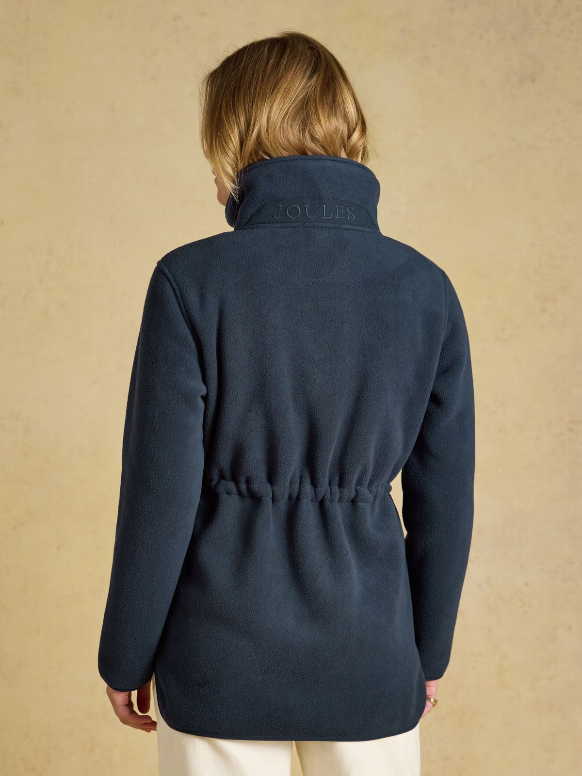 Longline Fleece Navy Funnel Neck Full Zip Fleece Jacket