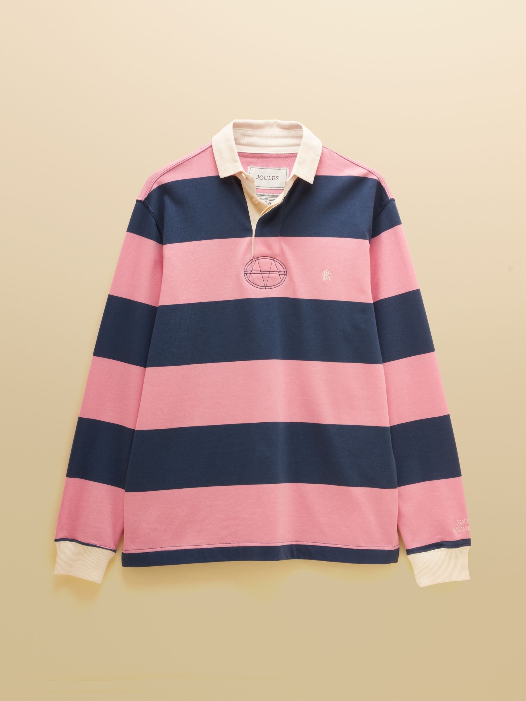 Pink/Blue Striped Long Sleeve Rugby Shirt