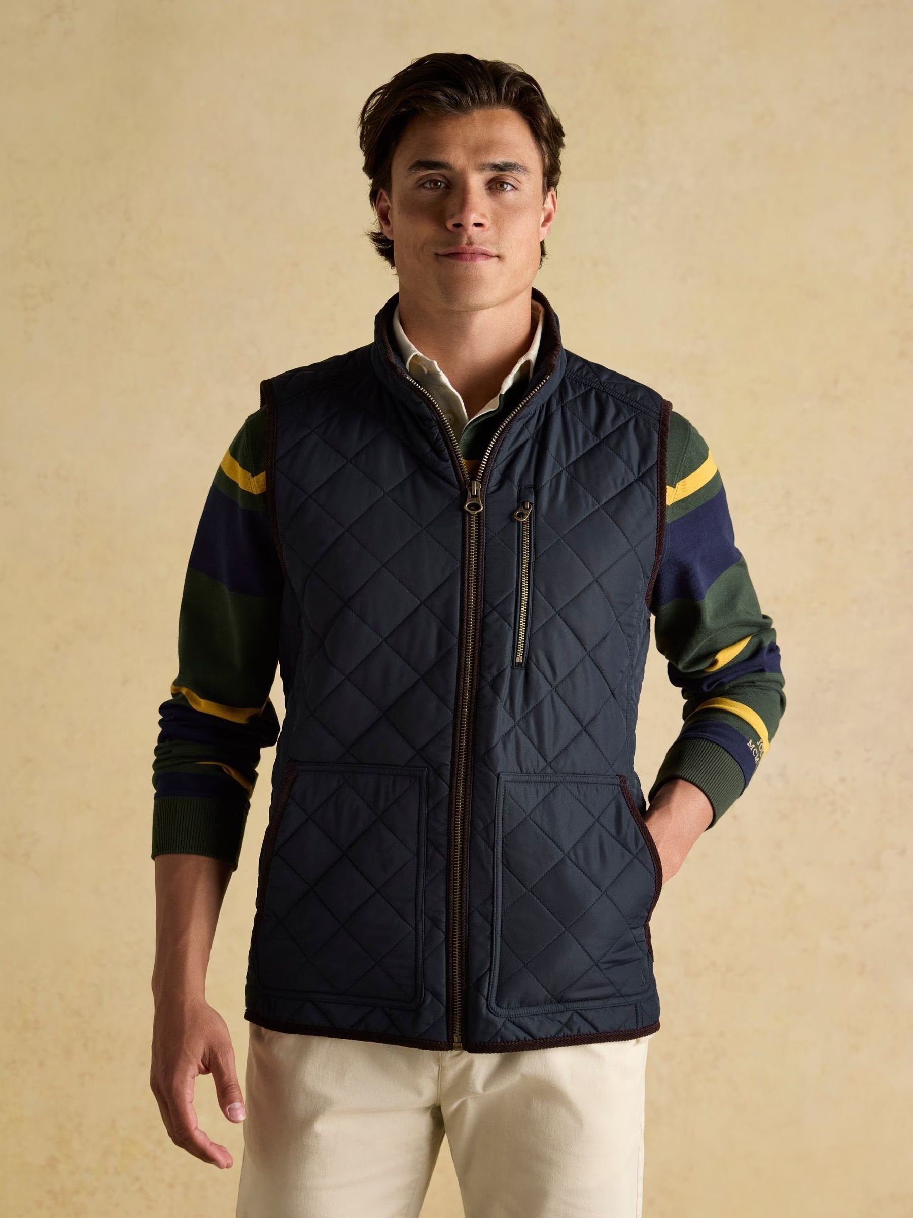 Maynard Navy Diamond Quilted Gilet