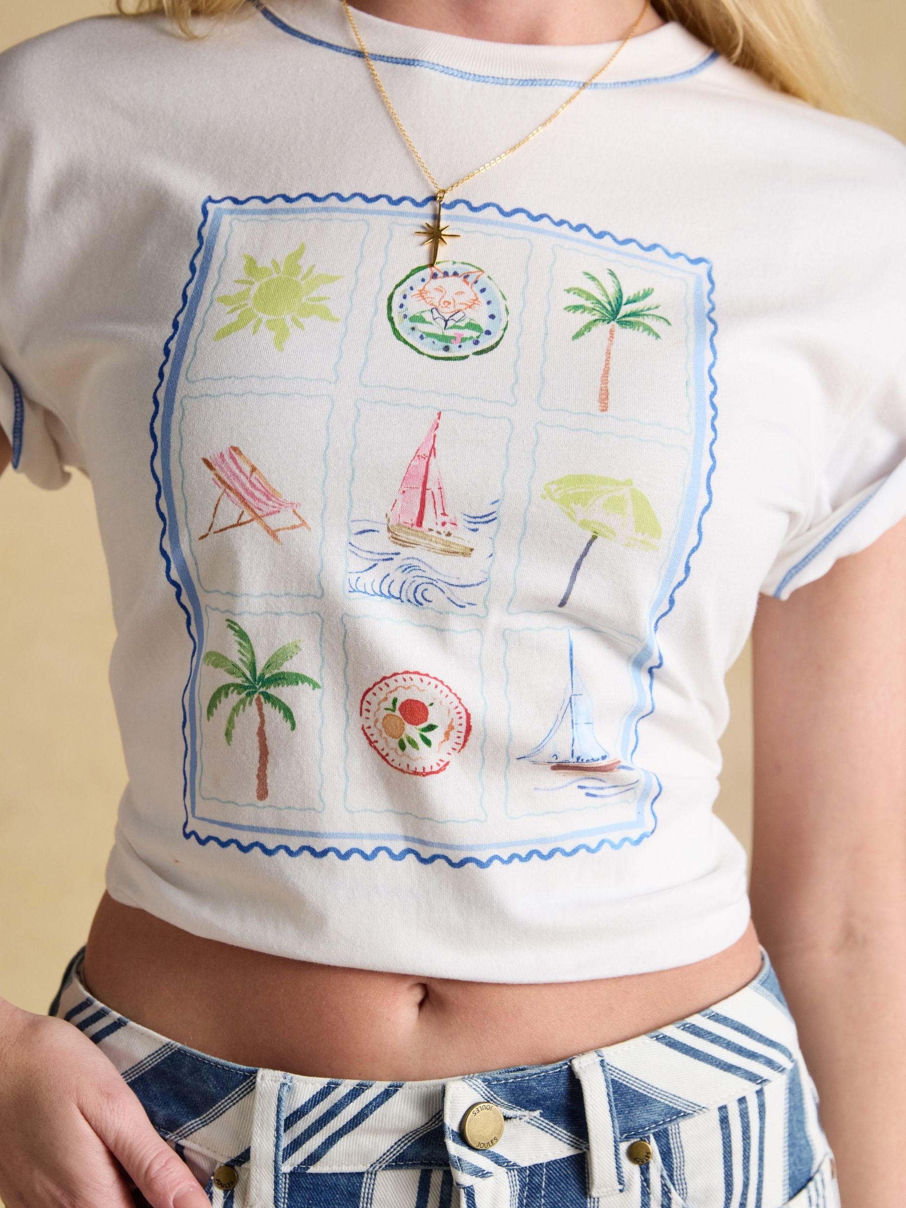 Postcard Graphic Short Sleeve 100% Cotton T-Shirt