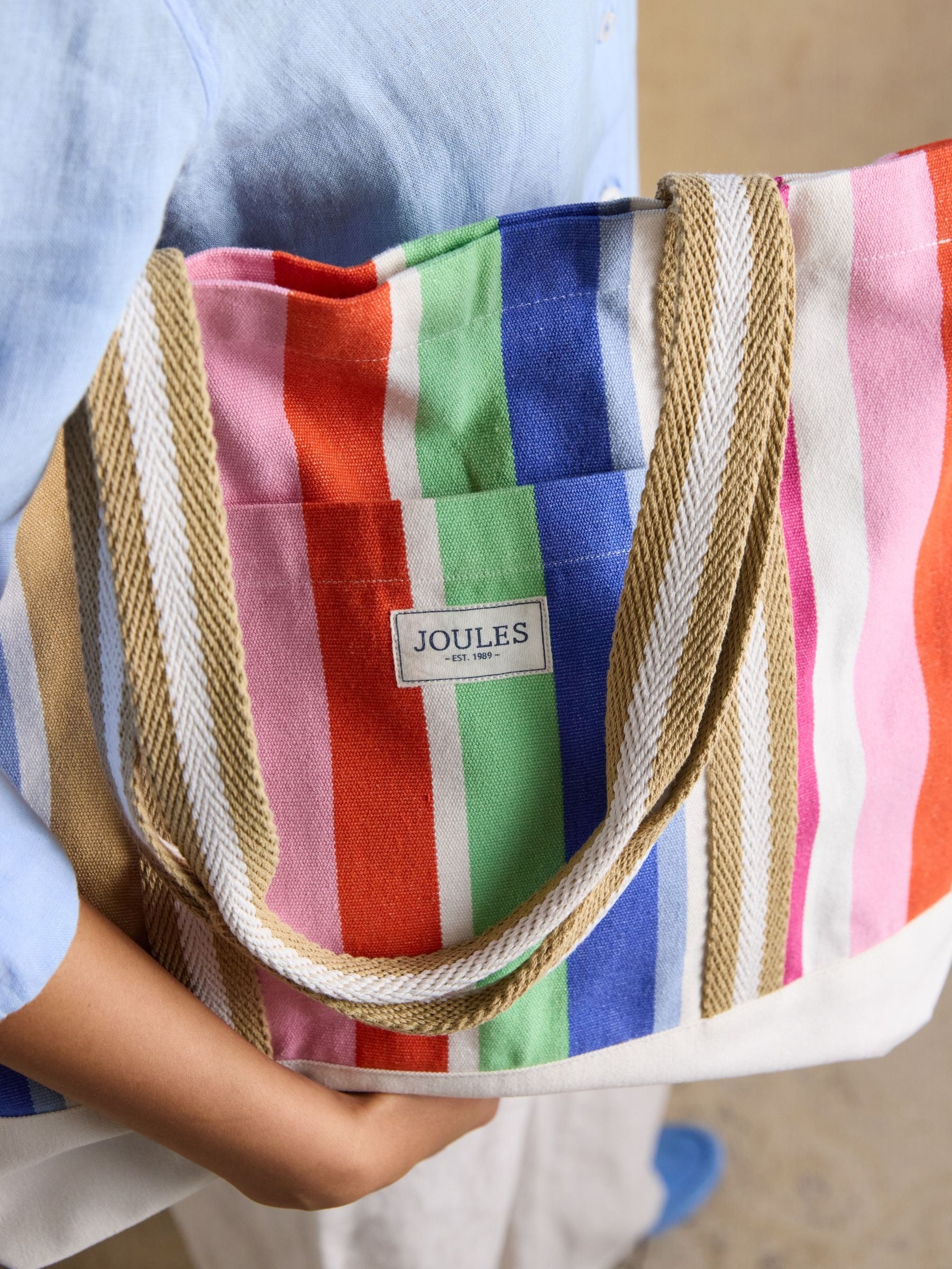 Promenade Multi Stripe Canvas Tote Bag