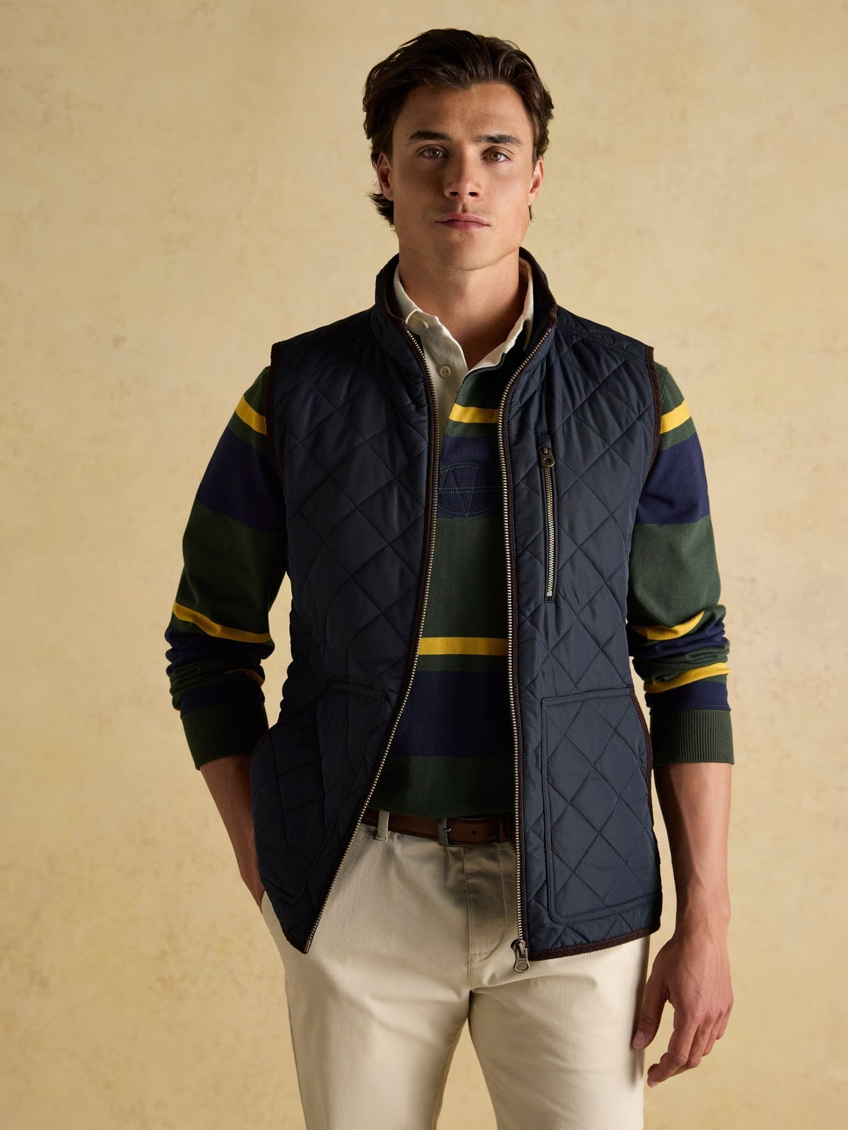 Maynard Navy Diamond Quilted Gilet