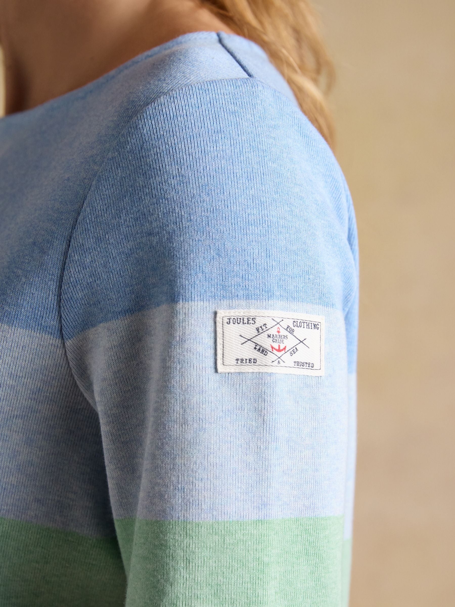 Harbour Multi Stripe Boat Neck 100% Cotton Breton Top