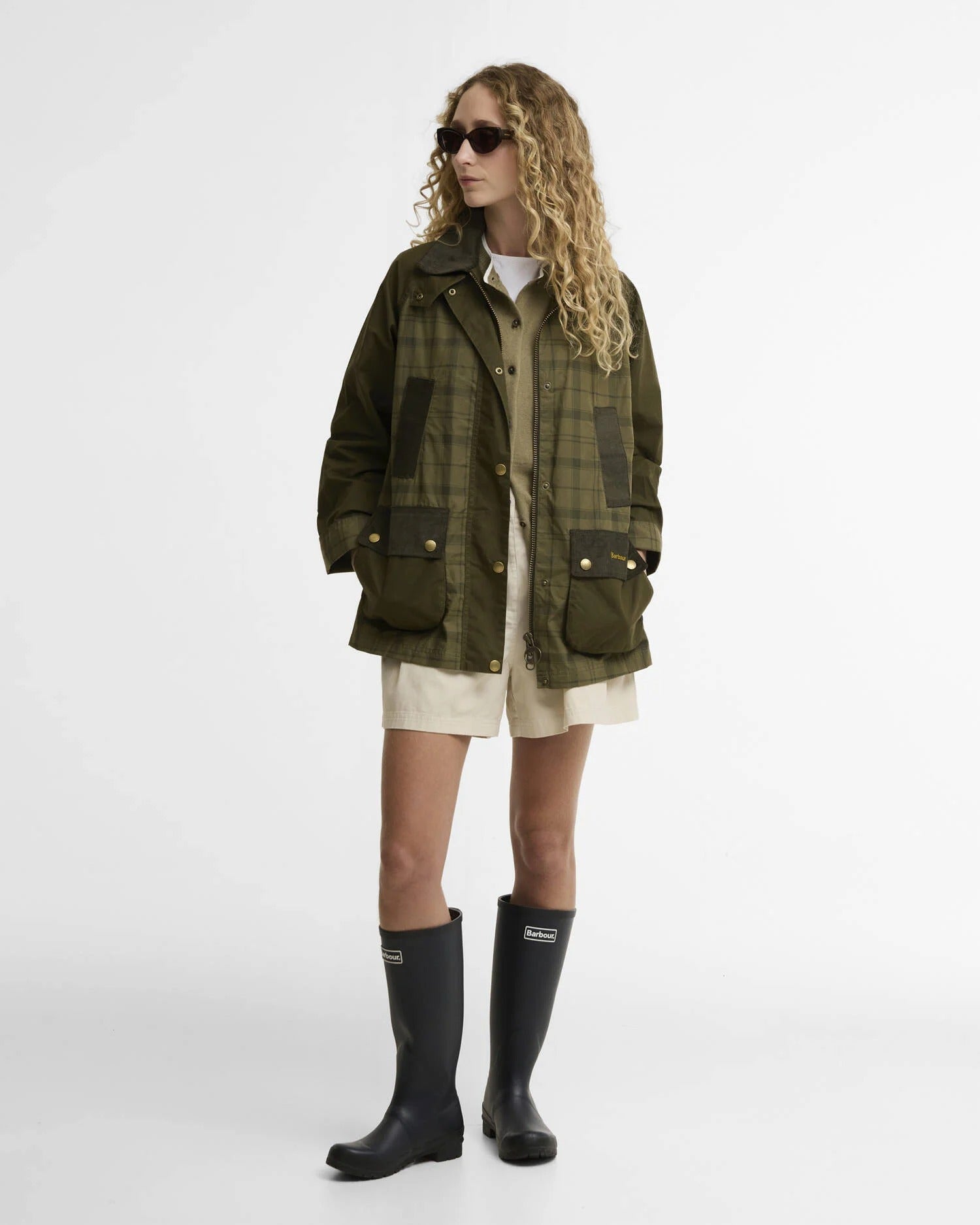 Modern Tartan Beadnell Casual Jacket - Dusky Green Tartan/Highland Olive