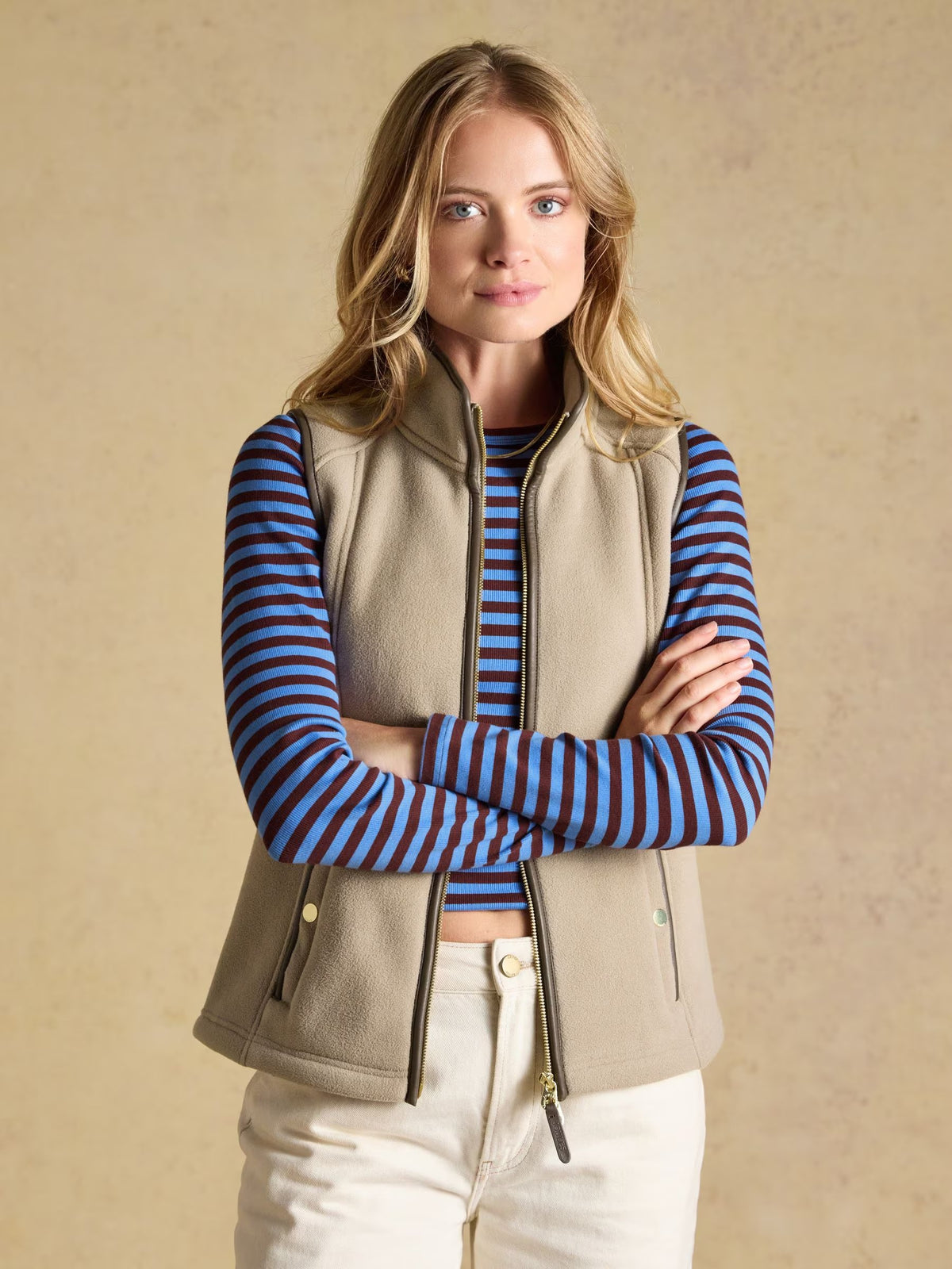 Heritage Mink Brown Regular Polar Fleece Gilet