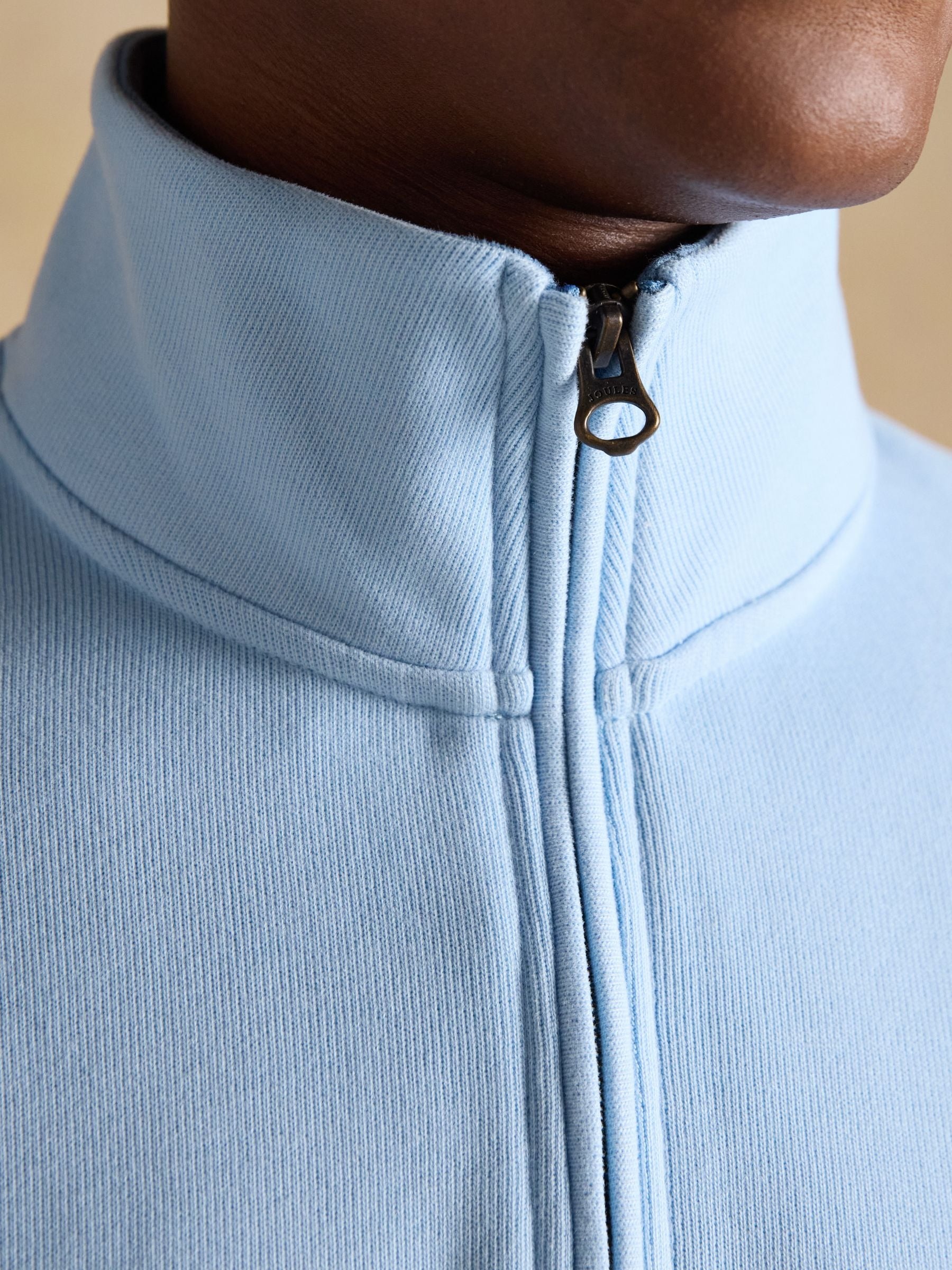 Alistair Blue French Ribbed Quarter Zip Sweatshirt