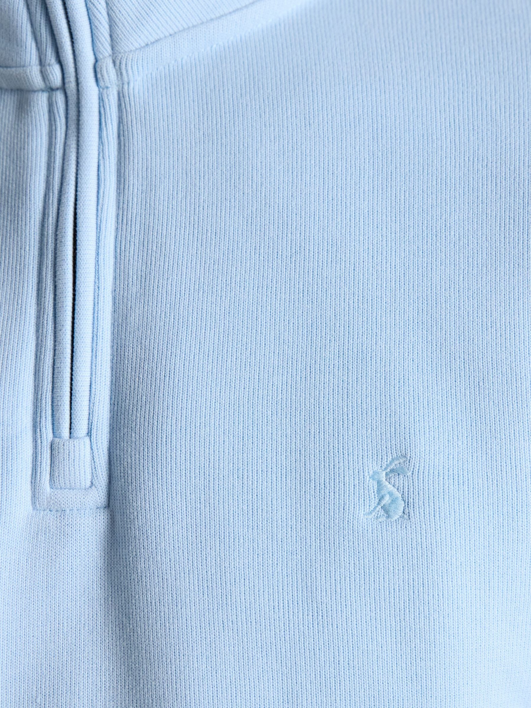 Alistair Blue French Ribbed Quarter Zip Sweatshirt