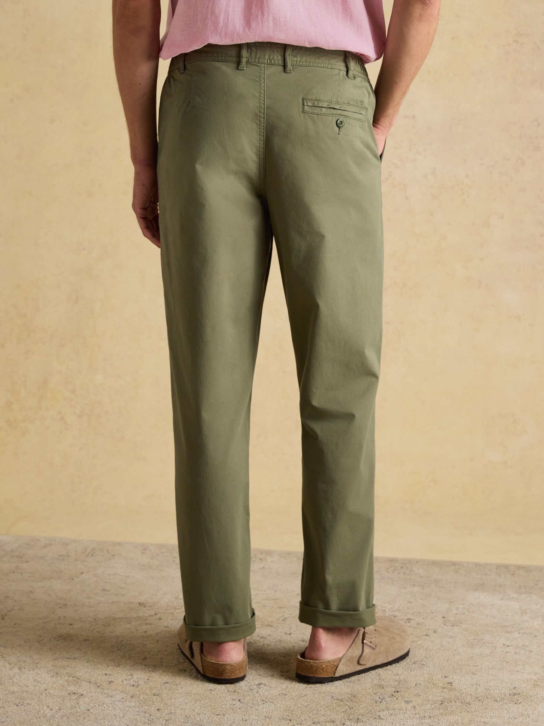 Norfolk Khaki Green Relaxed Fit Chino Trousers
