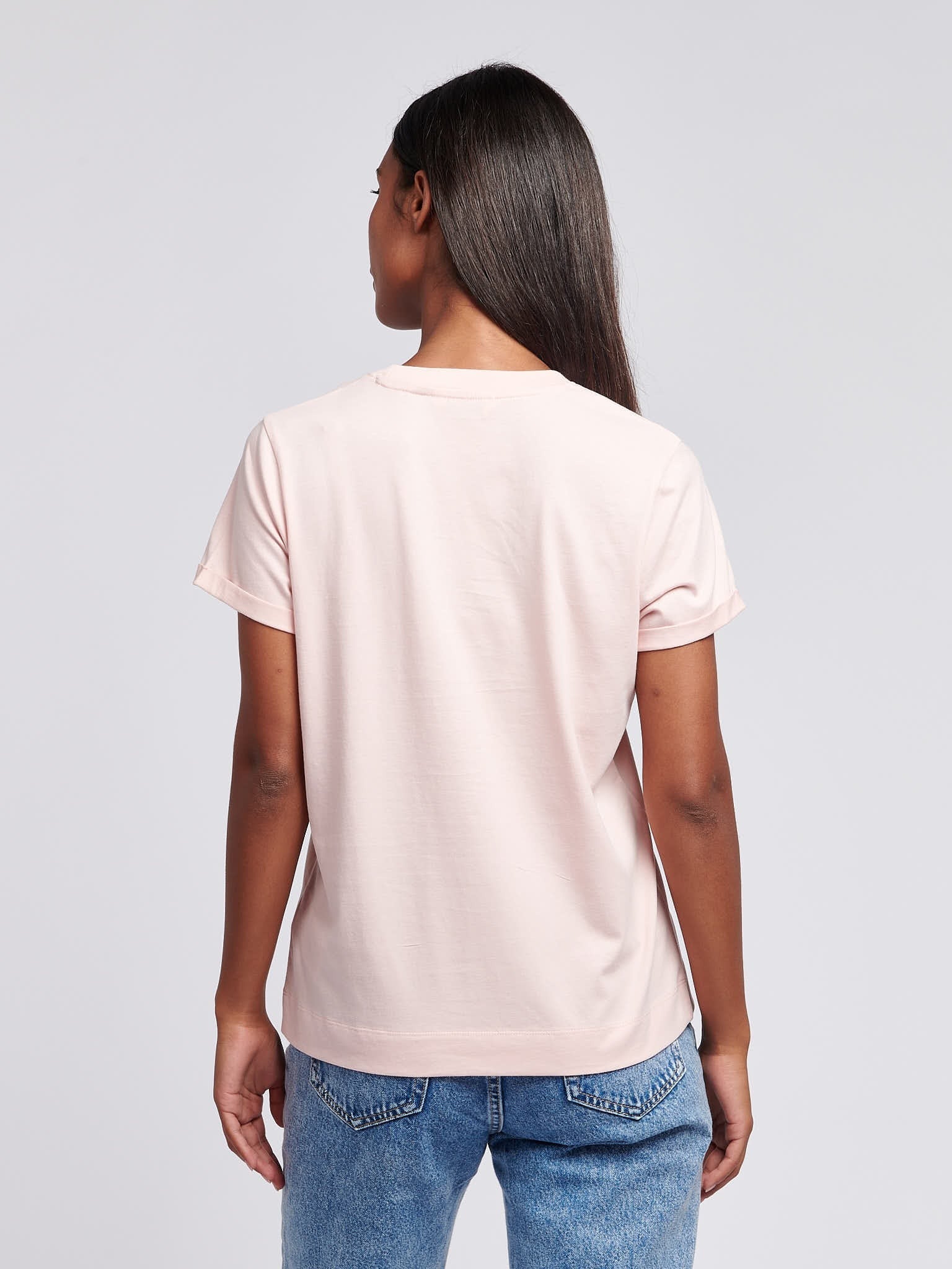 Womens Crew Neck T-Shirt Crystal Rose