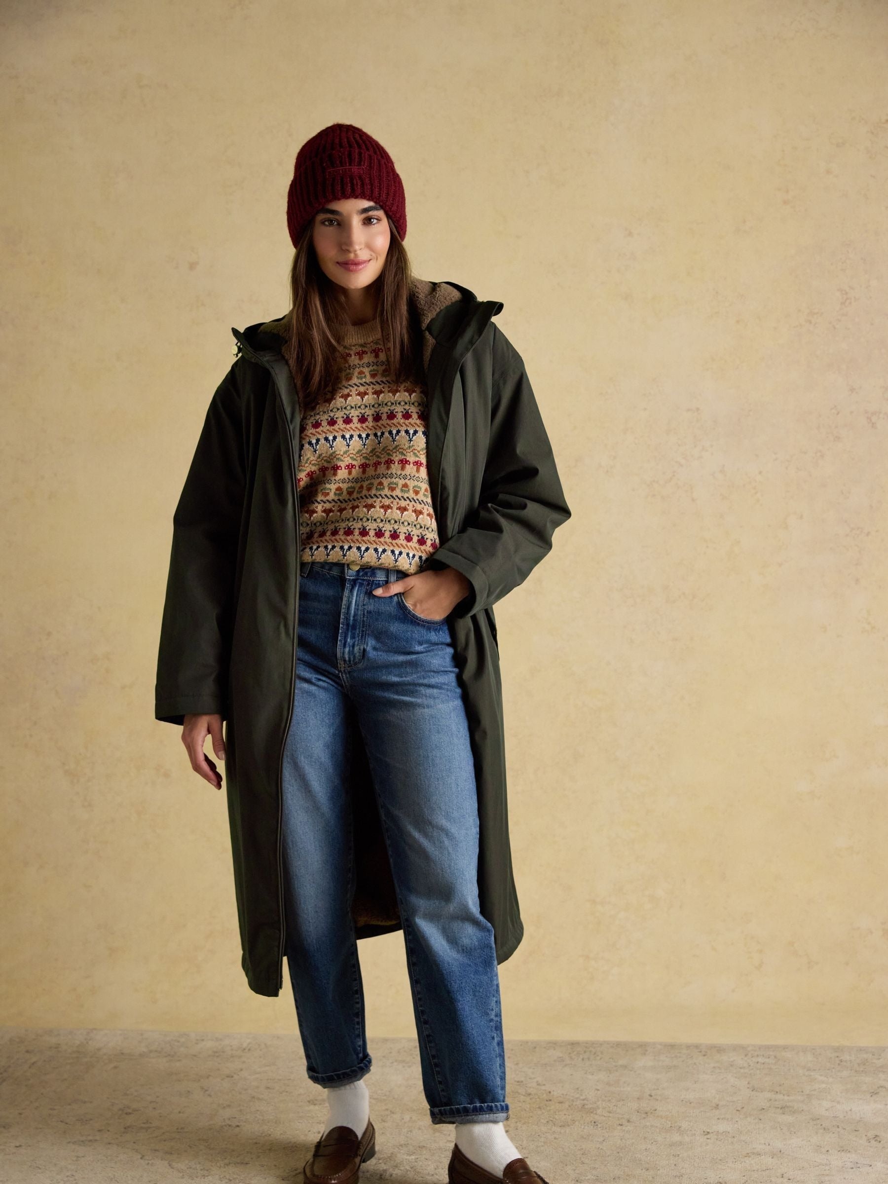 Coverall Green Oversized Fleece Lined Waterproof Coat