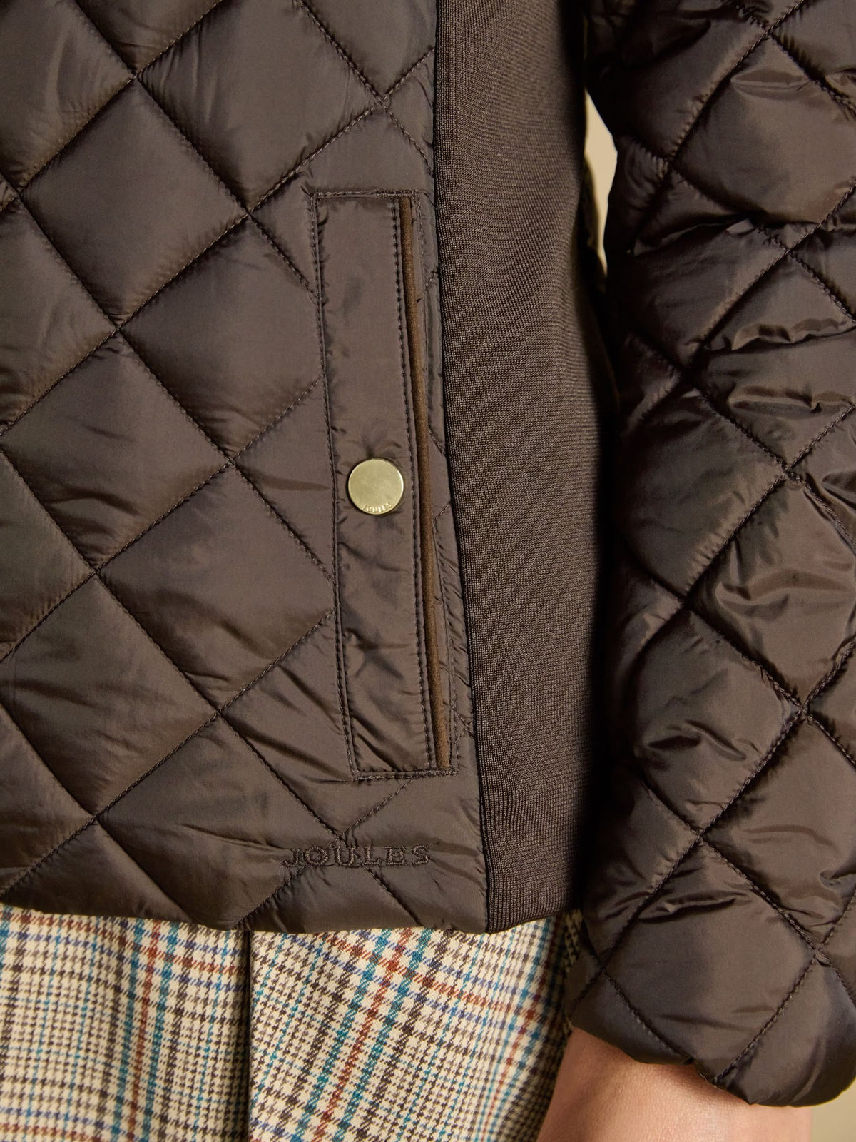 Braemar Luxe Chocolate Brown Showerproof Diamond Quilted Coat