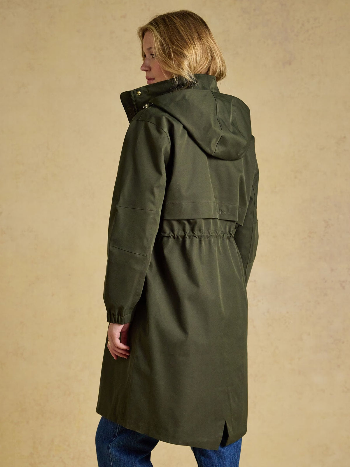 Stormwell Khaki Green Waterproof Longline Raincoat with Hood