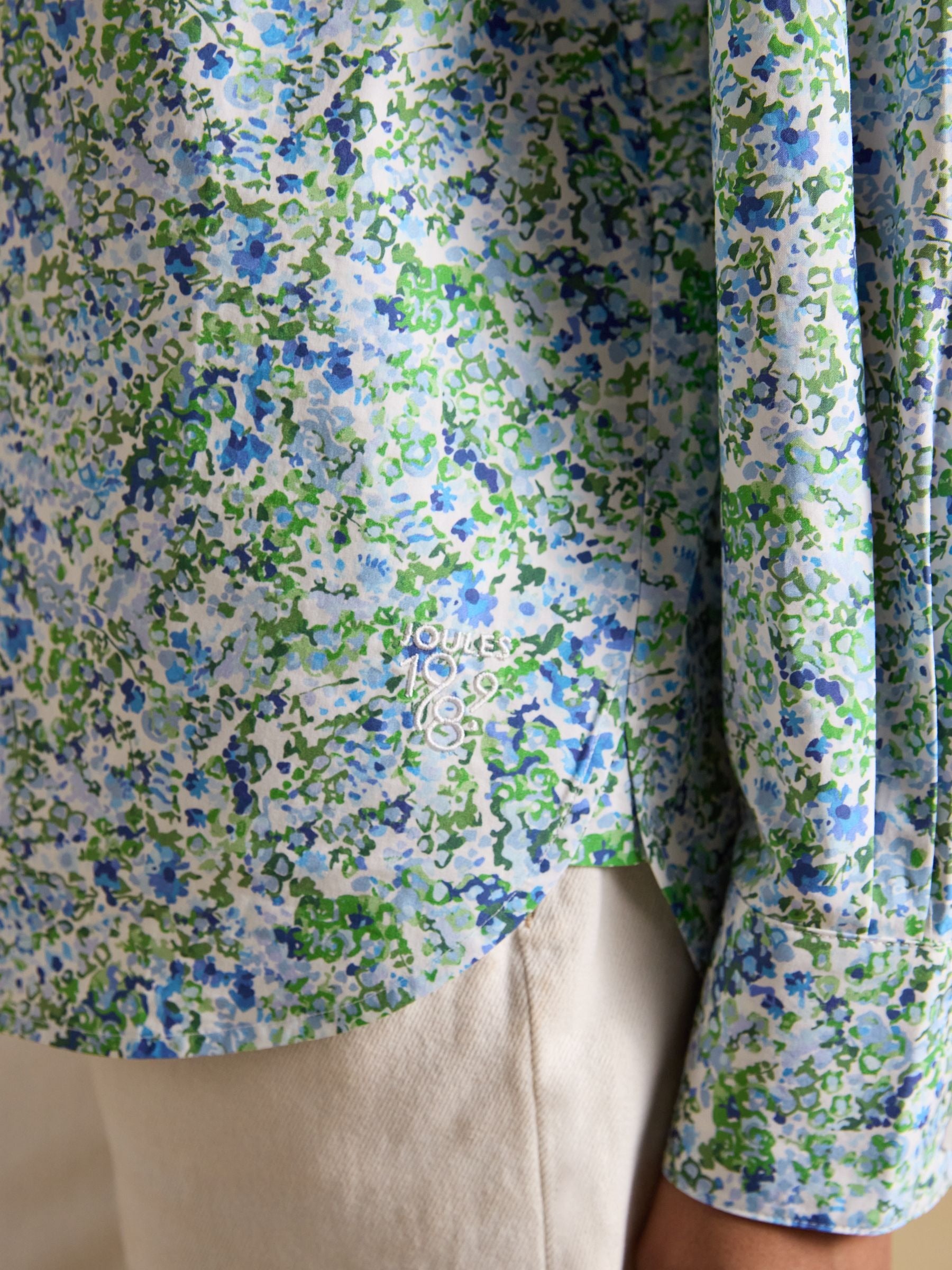 Green Ditsy Boyfriend Fit Poplin Shirt