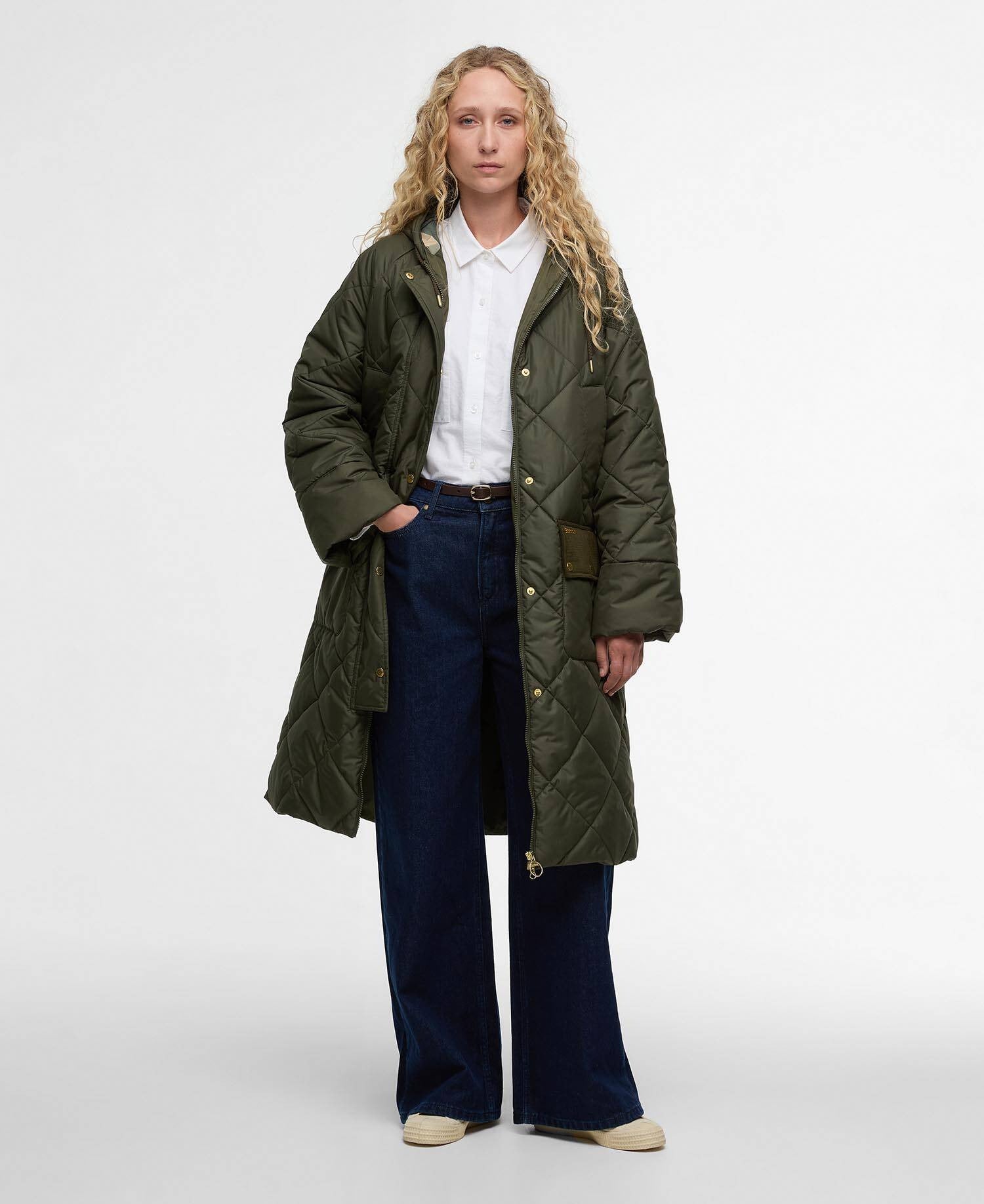 Braidley Quilted Jacket - Olive/Ancient Tartan