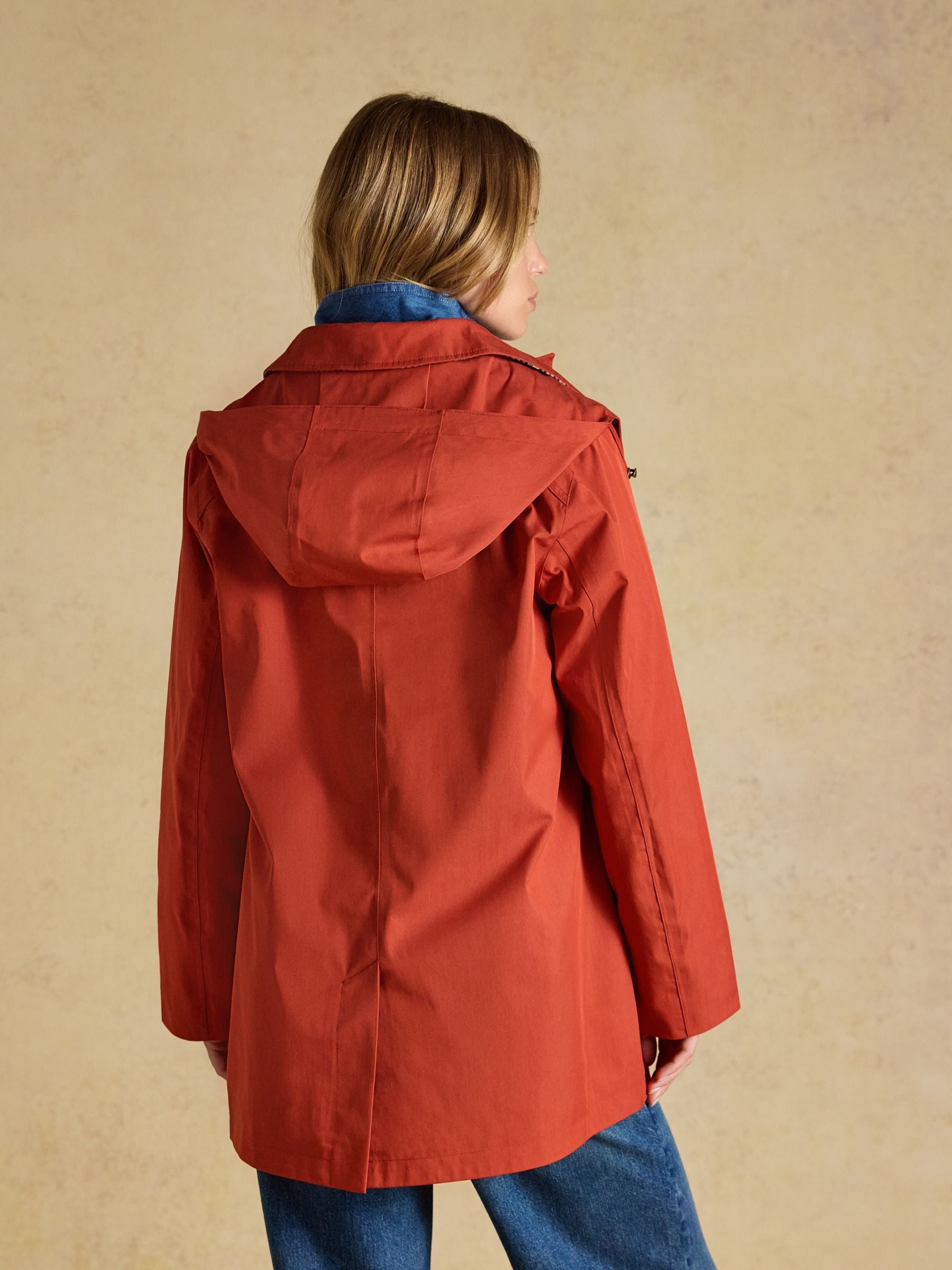 Rainmore Rust Red Waterproof Button Through Raincoat